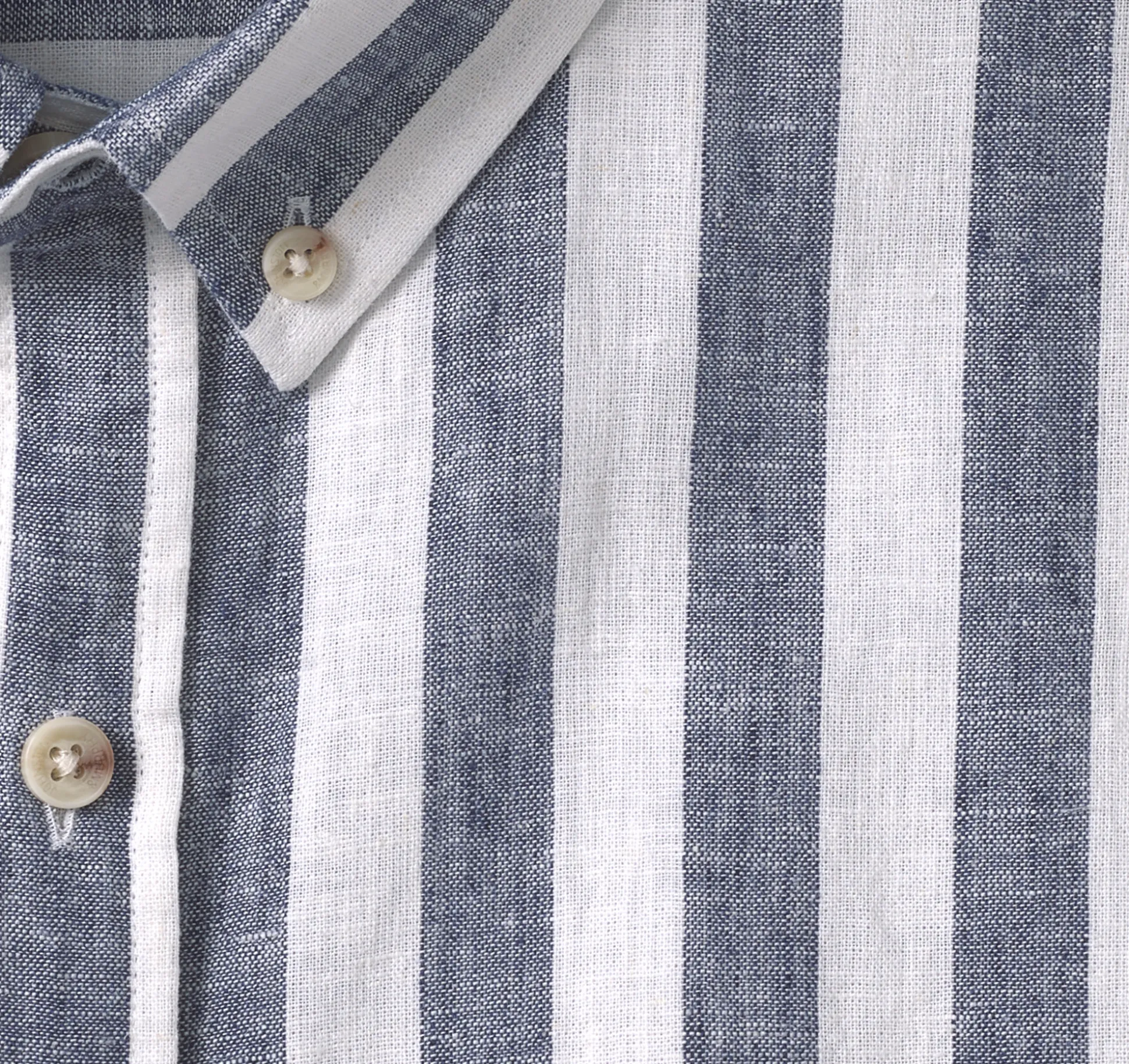 Short-sleeve Shirts^Johnston & Murphy Stripe Linen-Blend Shirt NavyStripe