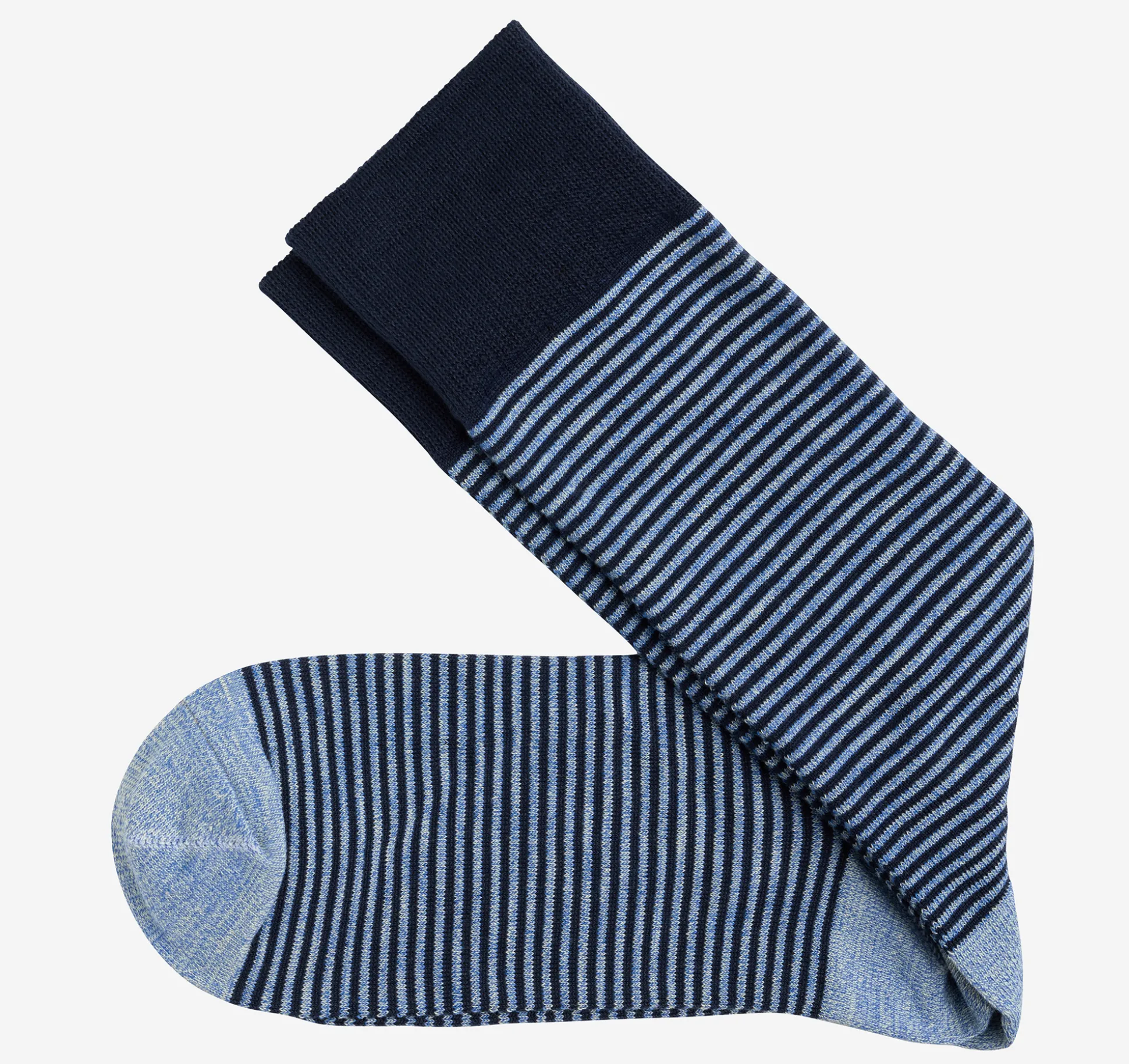 Socks^Johnston & Murphy Striped Dress Socks BlueHeatheredMicroStripe