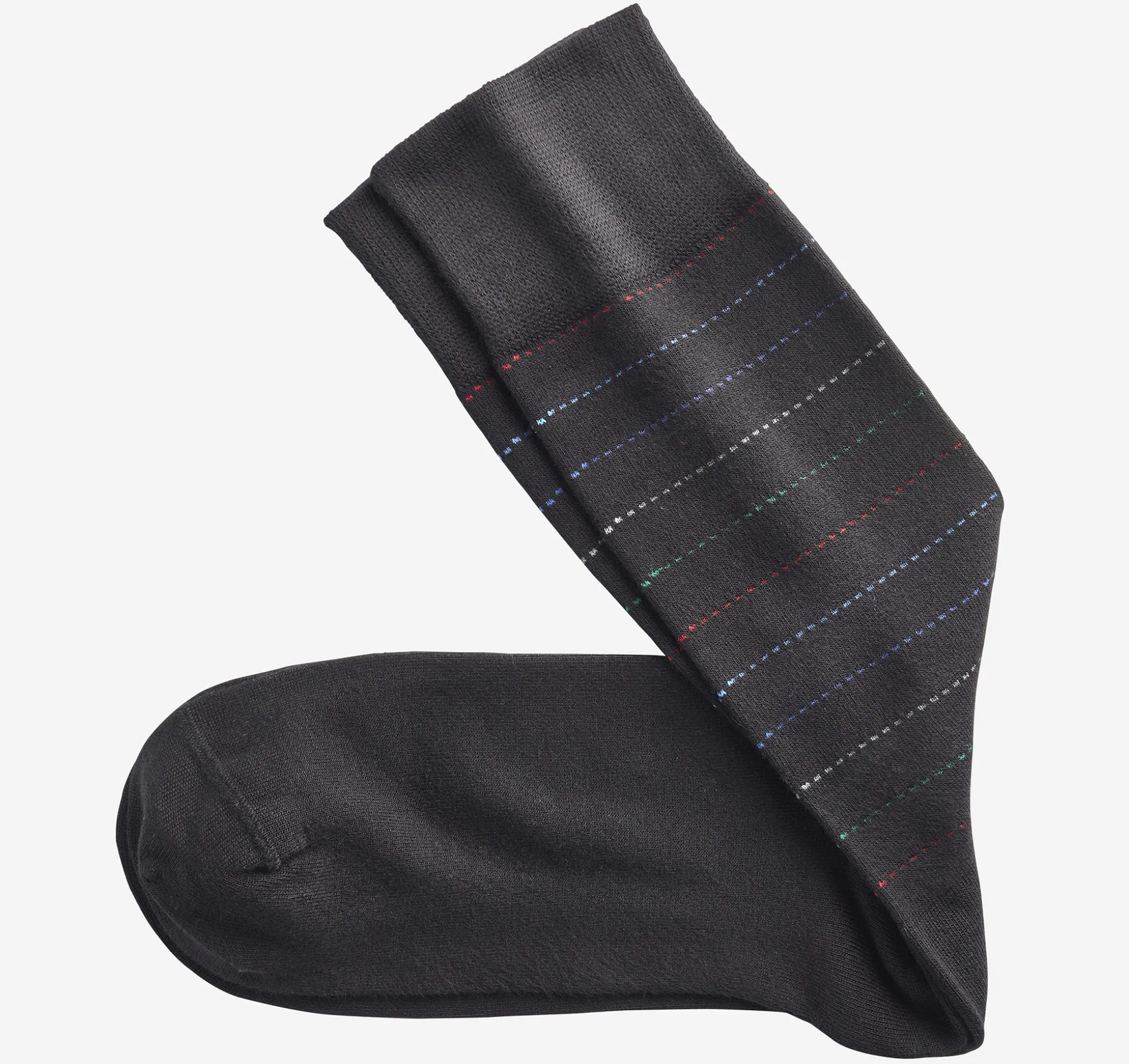 Socks^Johnston & Murphy Striped Dress Socks BlackDottedStripe