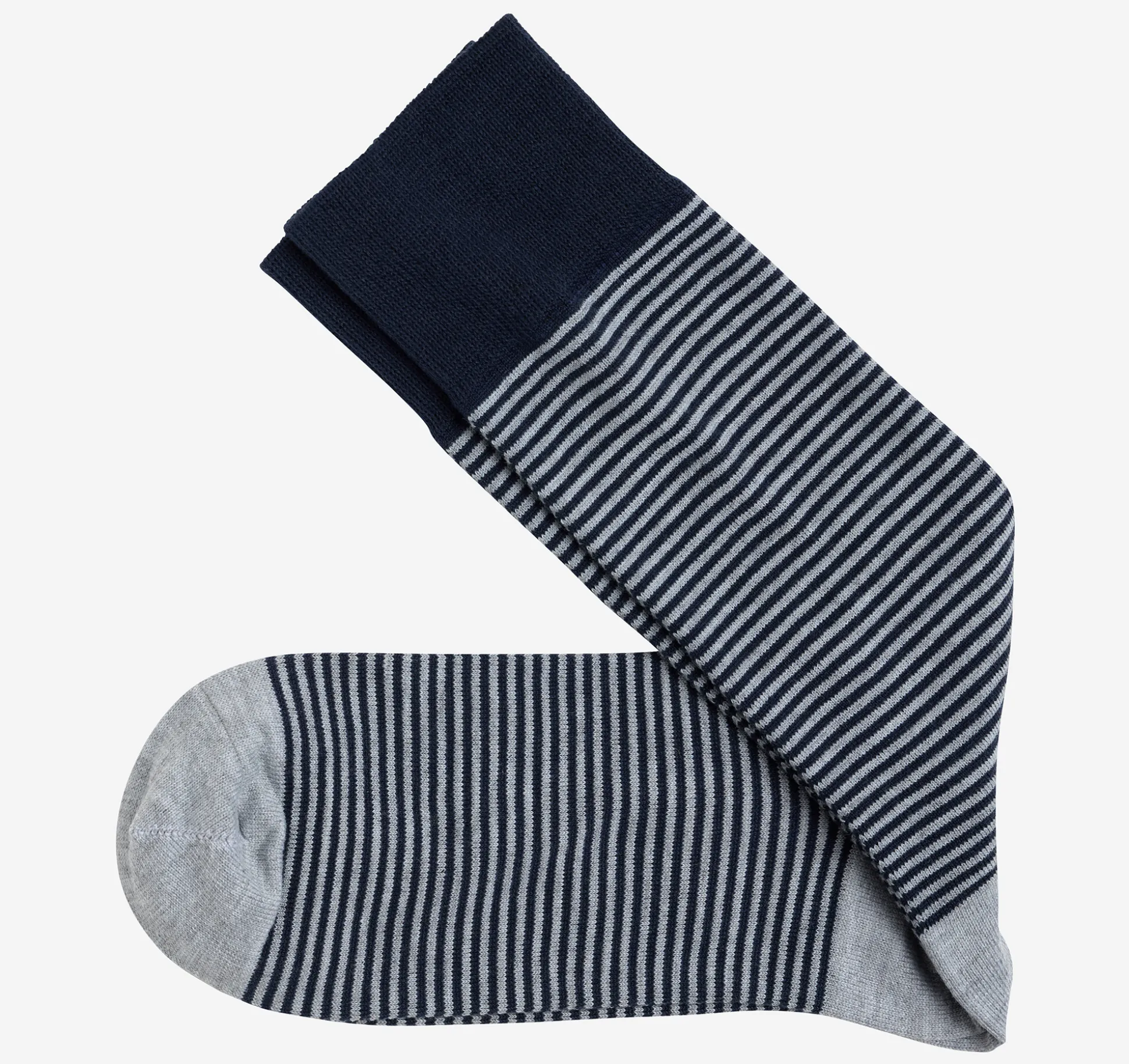 Socks^Johnston & Murphy Striped Dress Socks GrayHeatheredMicroStripe