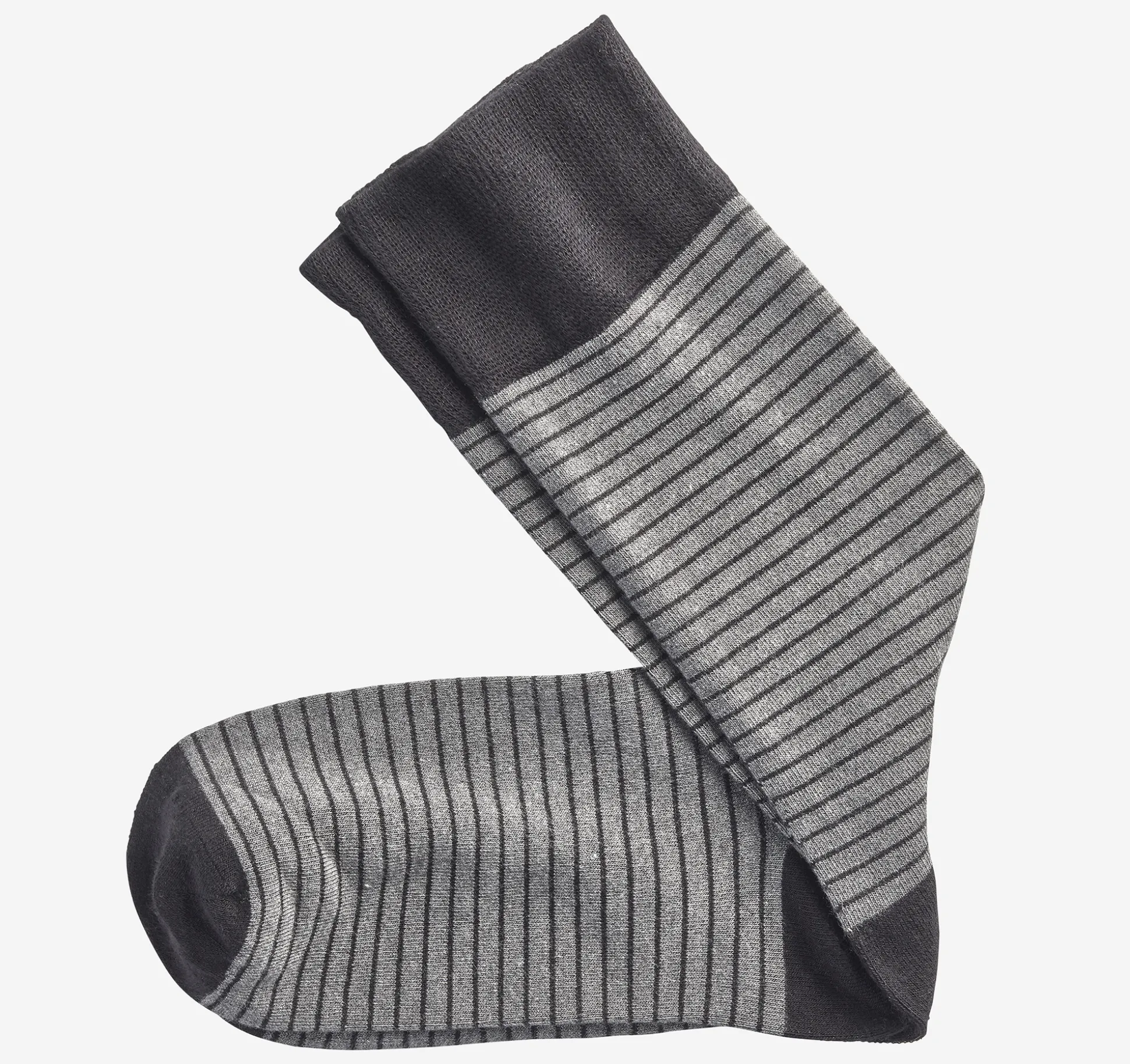 Socks^Johnston & Murphy Striped Dress Socks GrayStripe