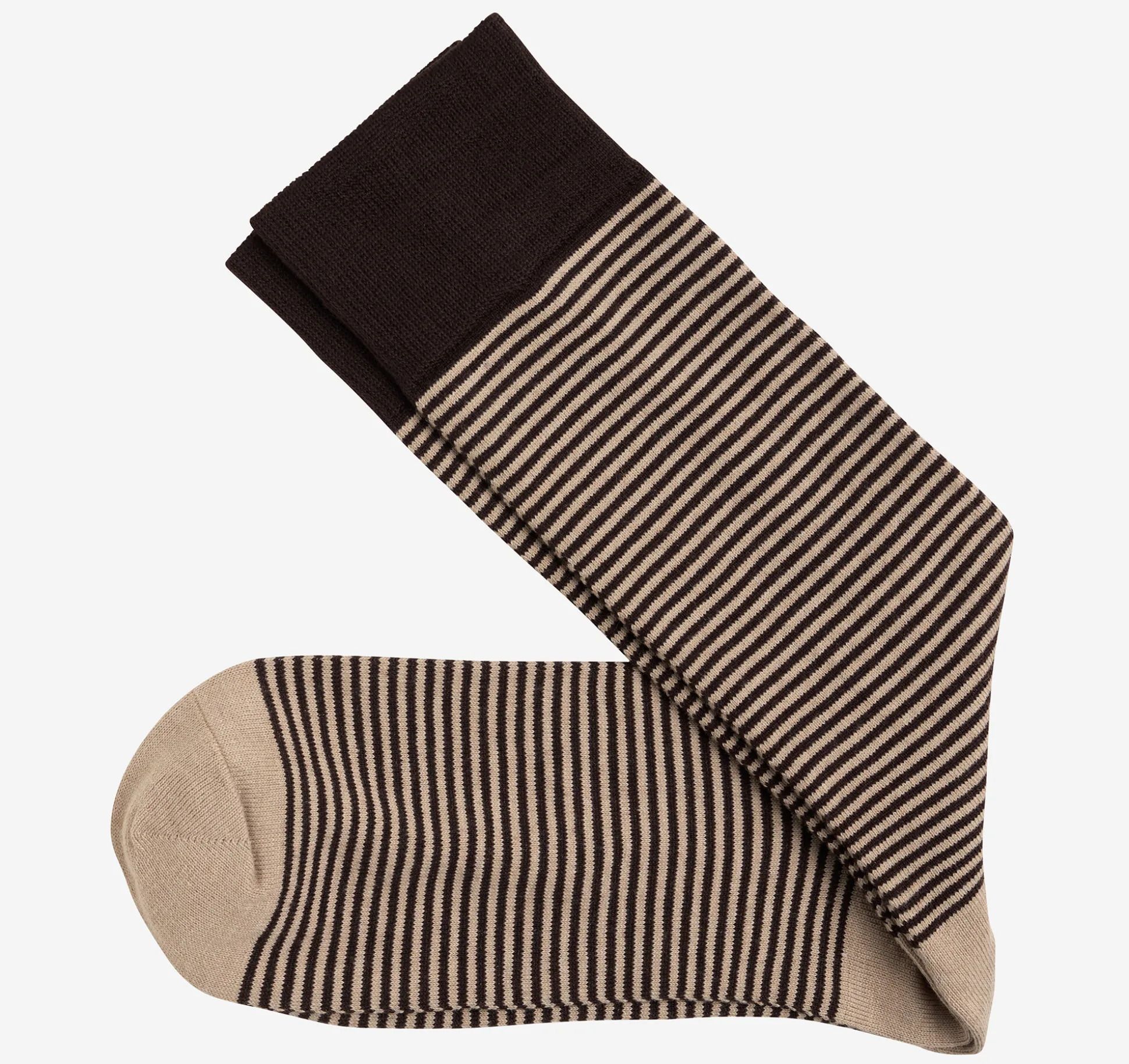 Socks^Johnston & Murphy Striped Dress Socks BrownHeatheredMicroStripe
