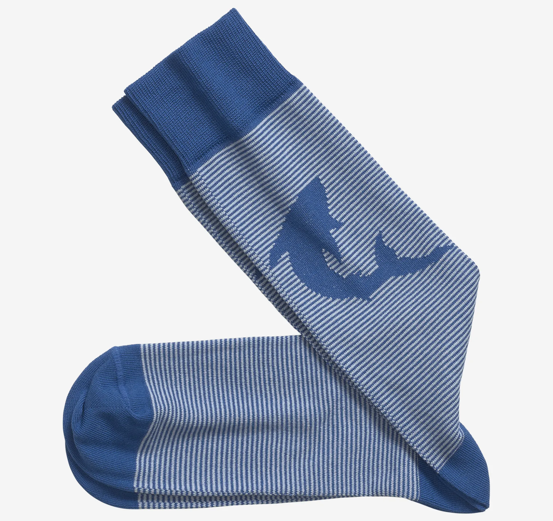 Socks^Johnston & Murphy Striped Socks BlueShark