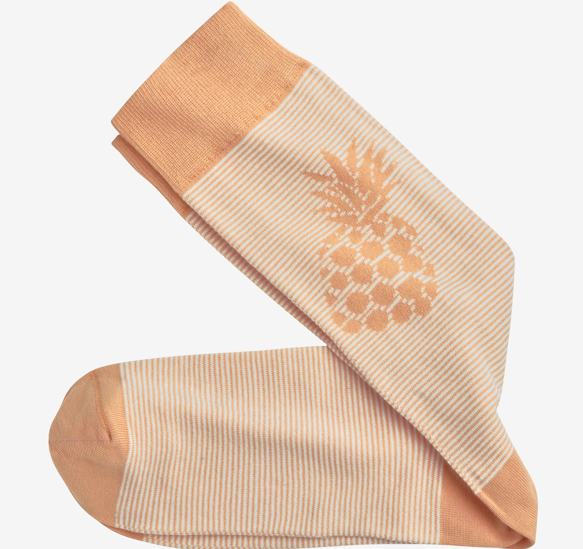 Socks^Johnston & Murphy Striped Socks OrangePineapple