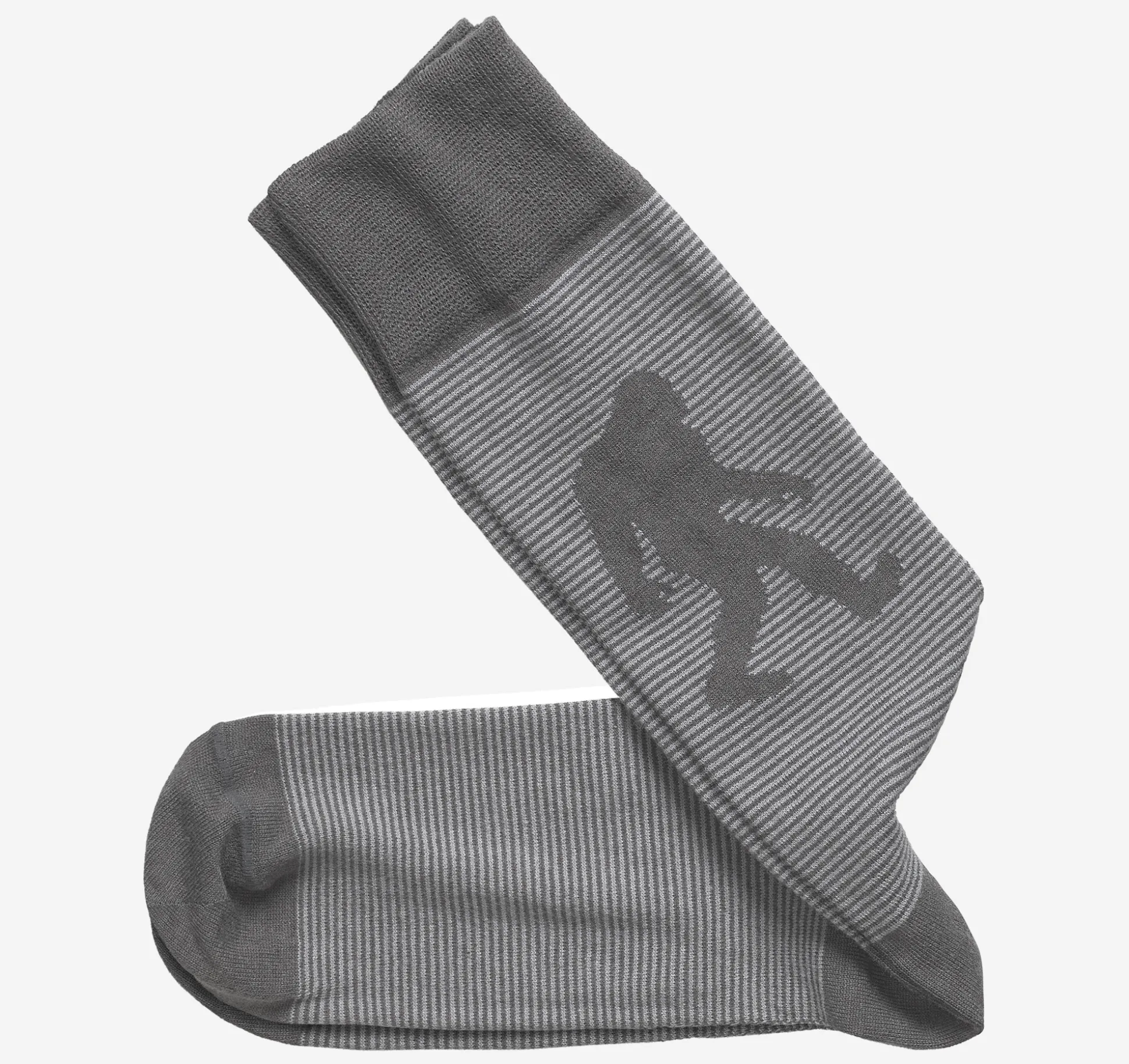 Socks^Johnston & Murphy Striped Socks GrayYeti
