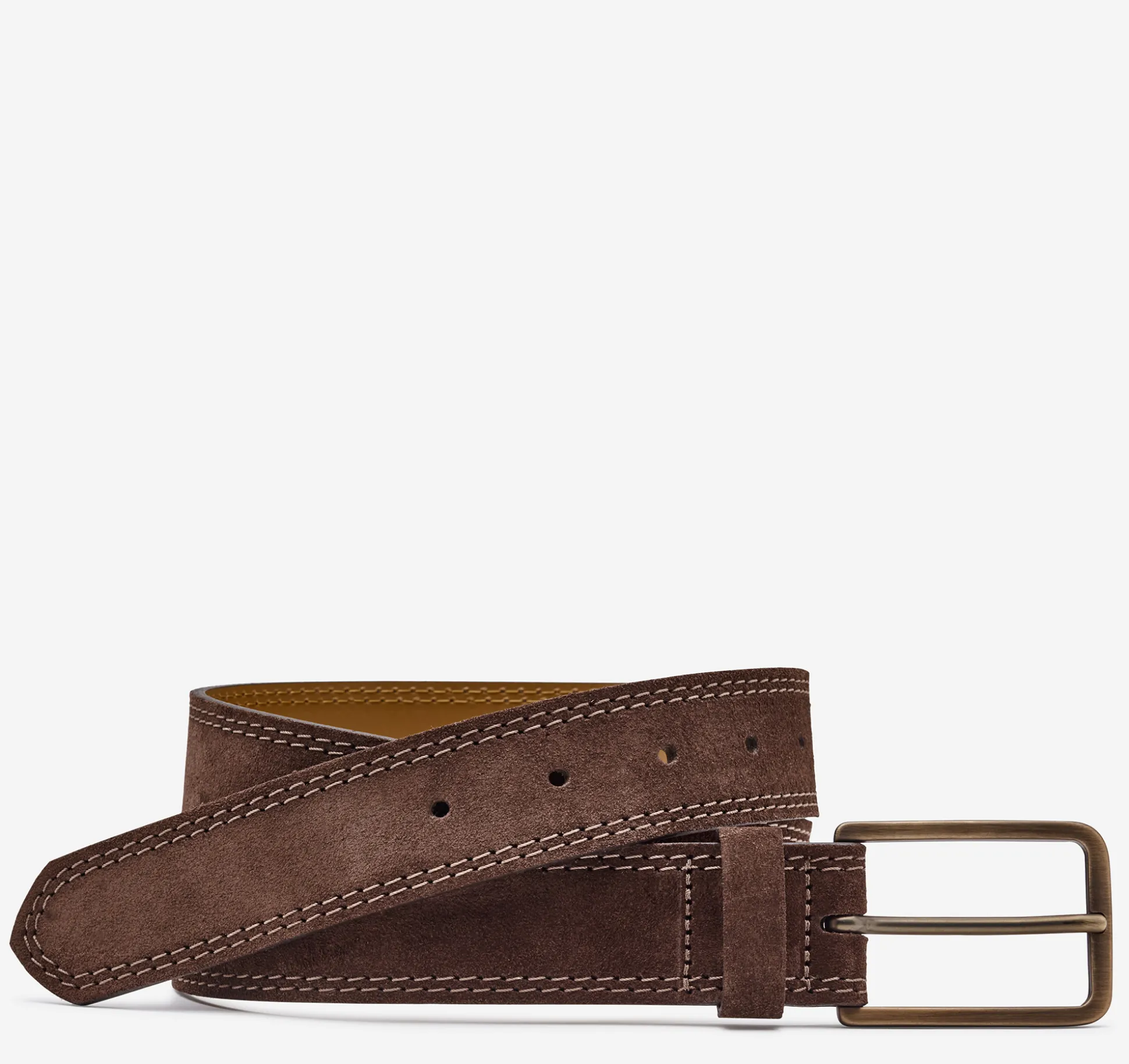 Belts^Johnston & Murphy Suede Belt Brown
