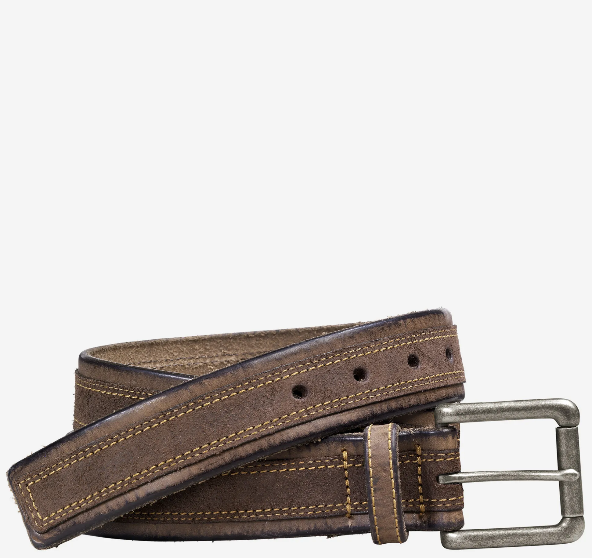 Belts^Johnston & Murphy Suede Overlay Belt Brown