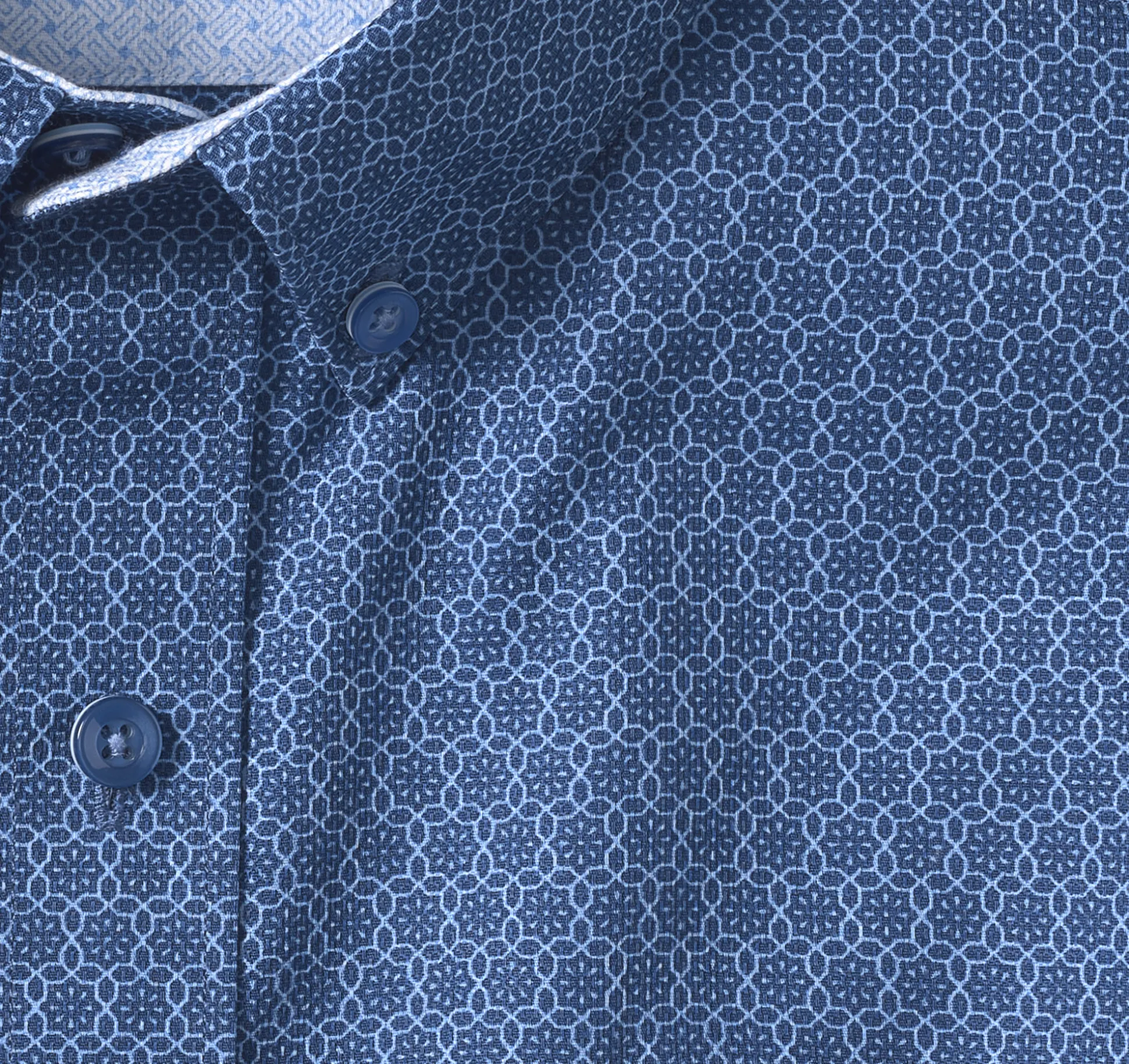 Short-sleeve Shirts^Johnston & Murphy Textured Cotton Short-Sleeve Shirt NavyLinkedFlower