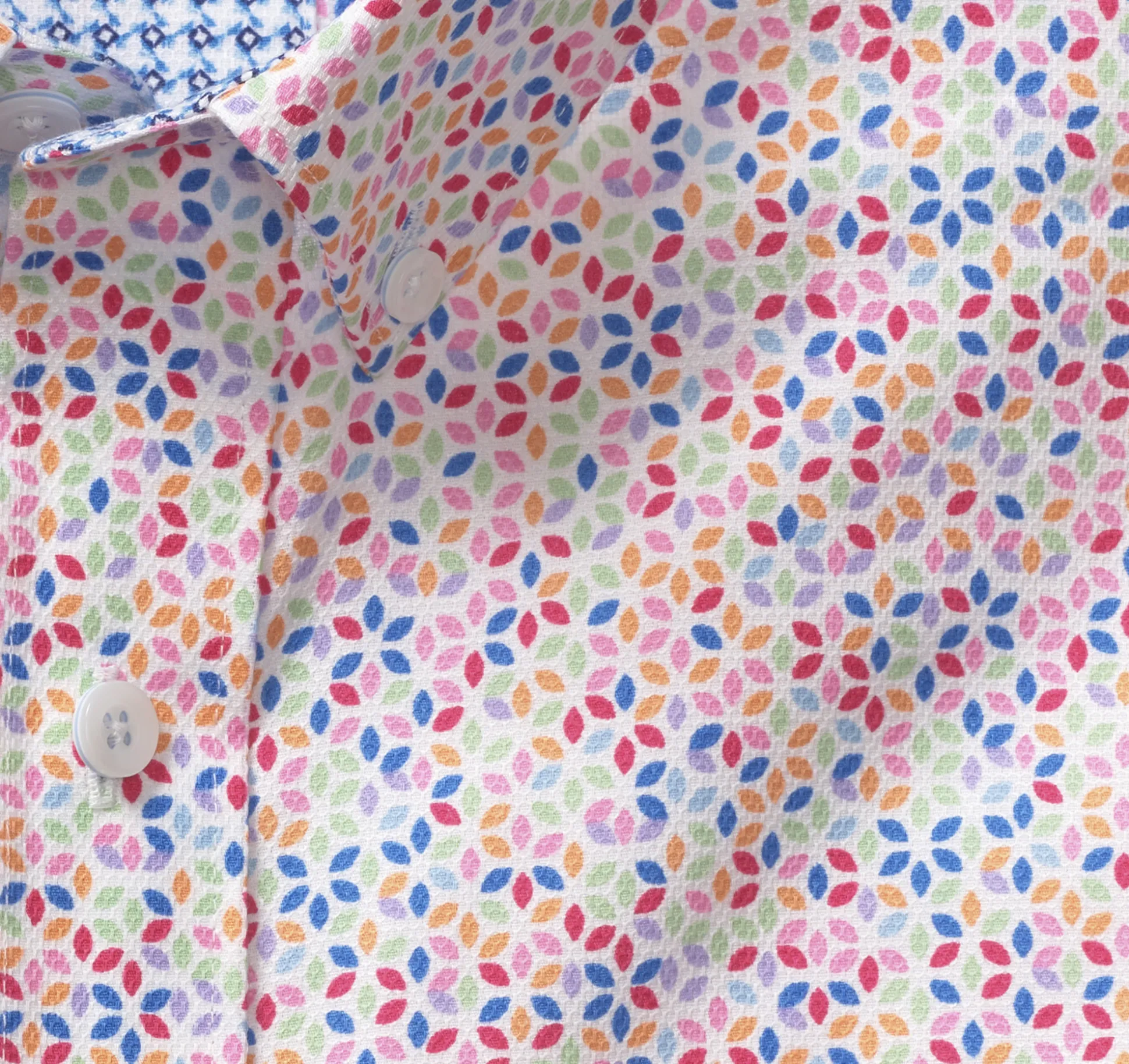Short-sleeve Shirts^Johnston & Murphy Textured Cotton Short-Sleeve Shirt WhiteMultiGeoPetal