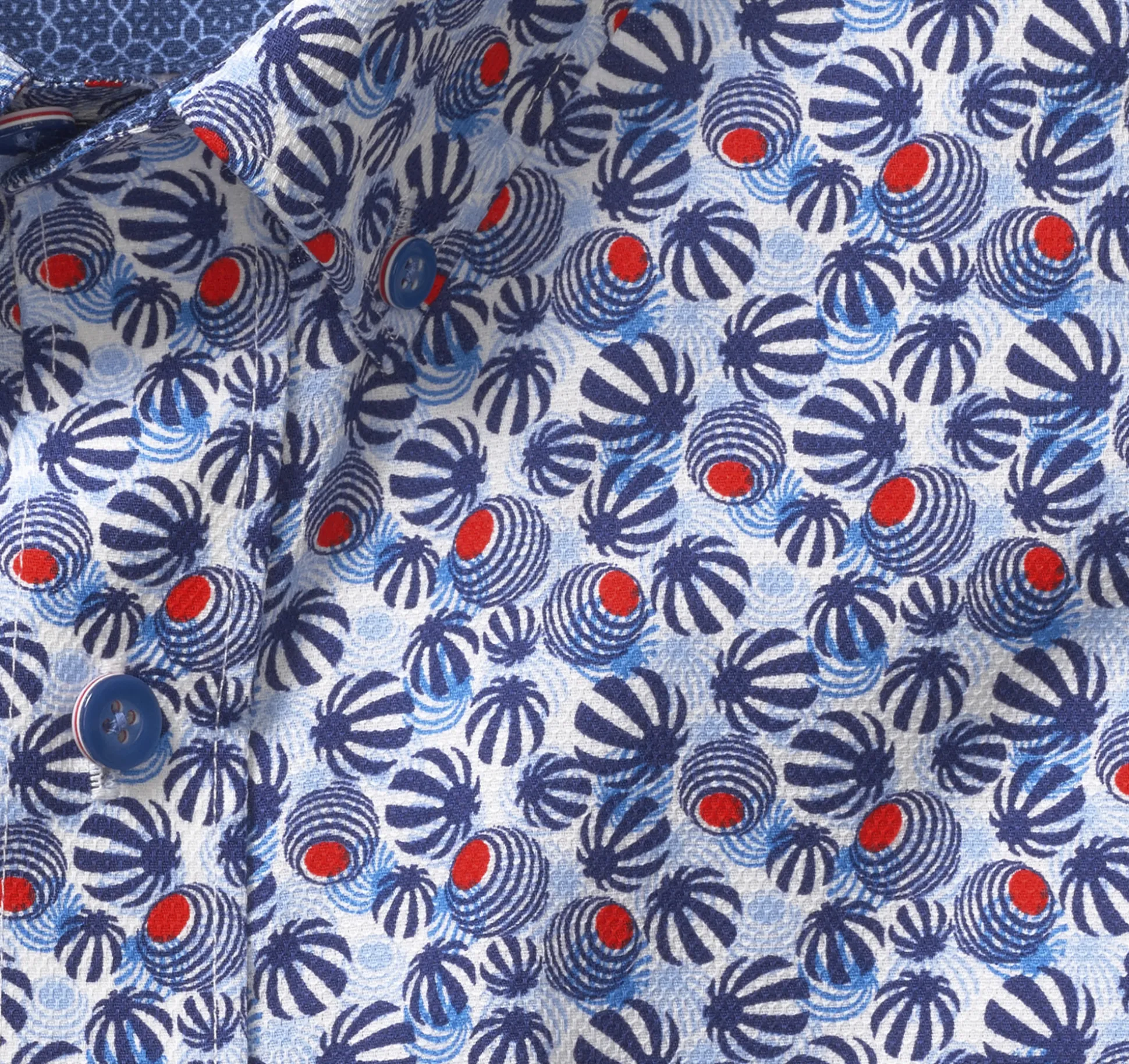 Short-sleeve Shirts^Johnston & Murphy Textured Cotton Short-Sleeve Shirt Navy/RedModCircle