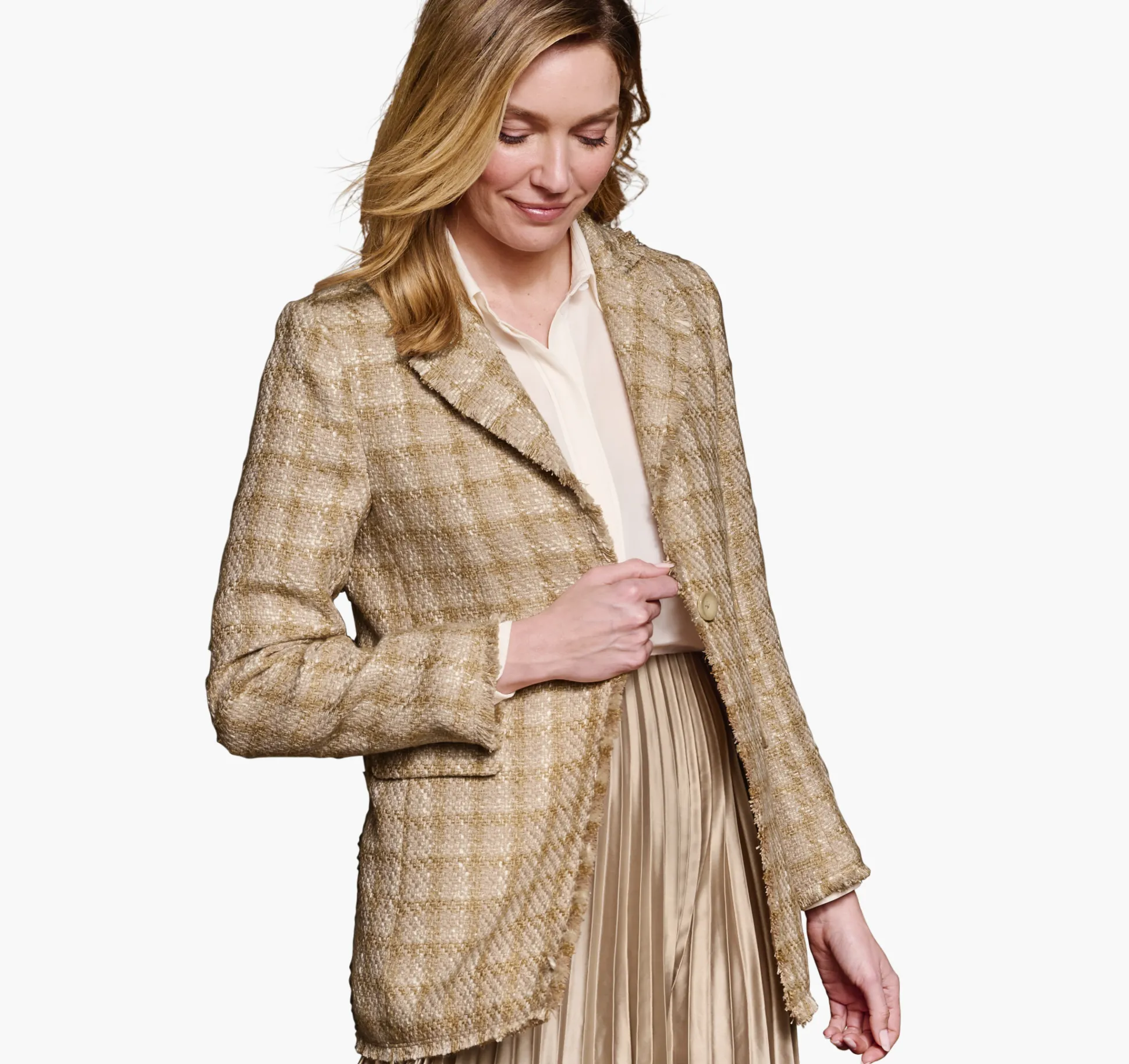Shirts, Sweaters & Blazers^Johnston & Murphy Textured Plaid Blazer Tan