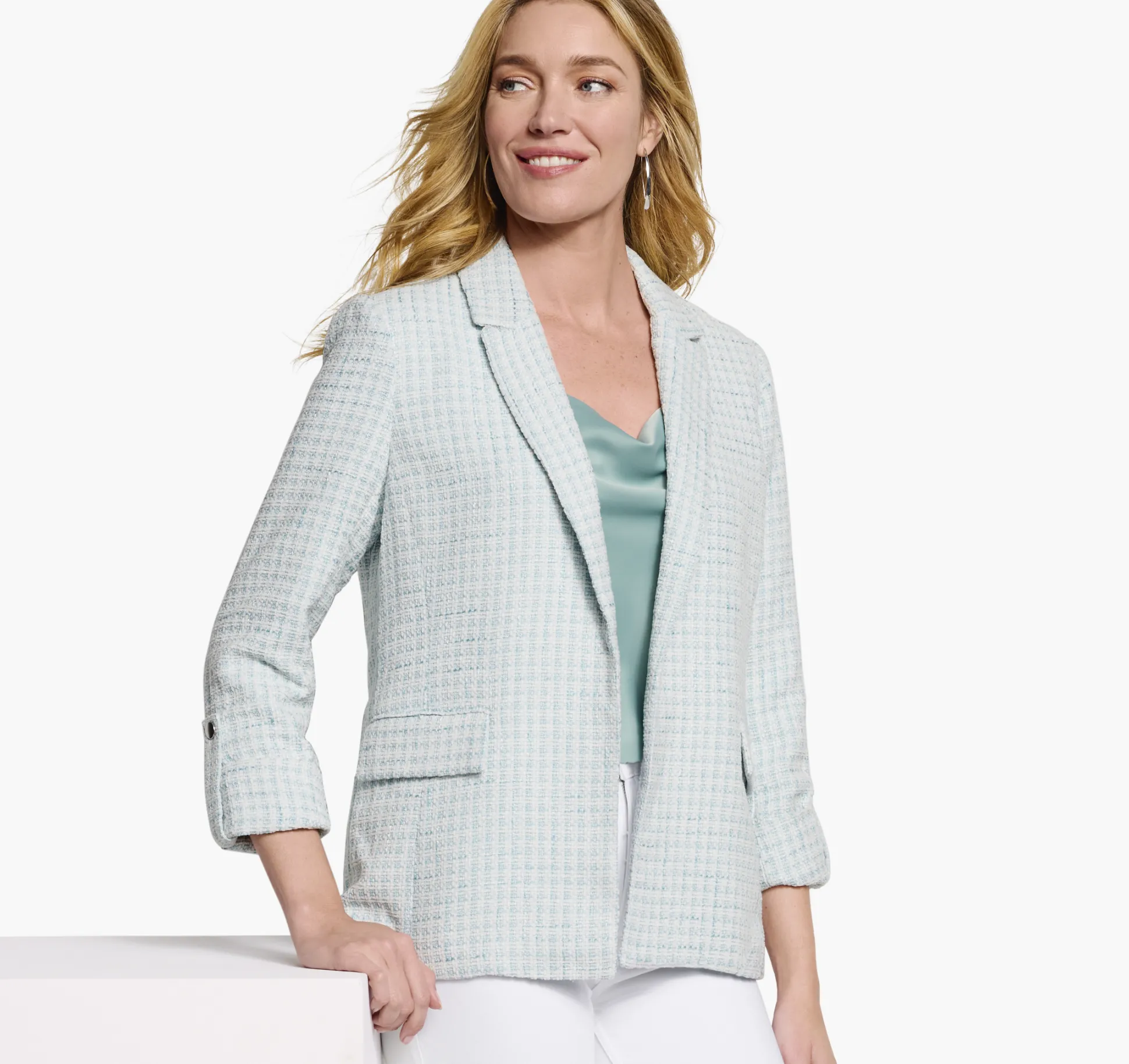 Shirts, Sweaters & Blazers^Johnston & Murphy Tweed Blazer LightBlue/White