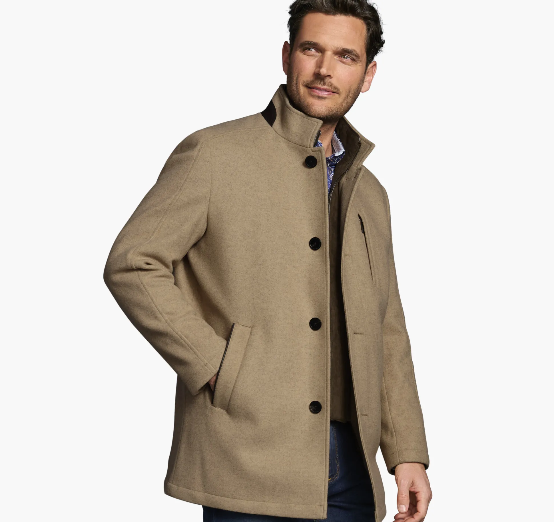 Coats, Jackets & Vests^Johnston & Murphy Upton Car Coat Camel