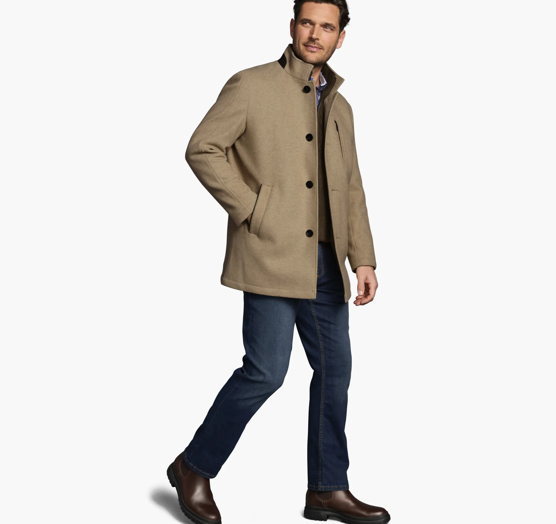 Coats, Jackets & Vests^Johnston & Murphy Upton Car Coat Camel
