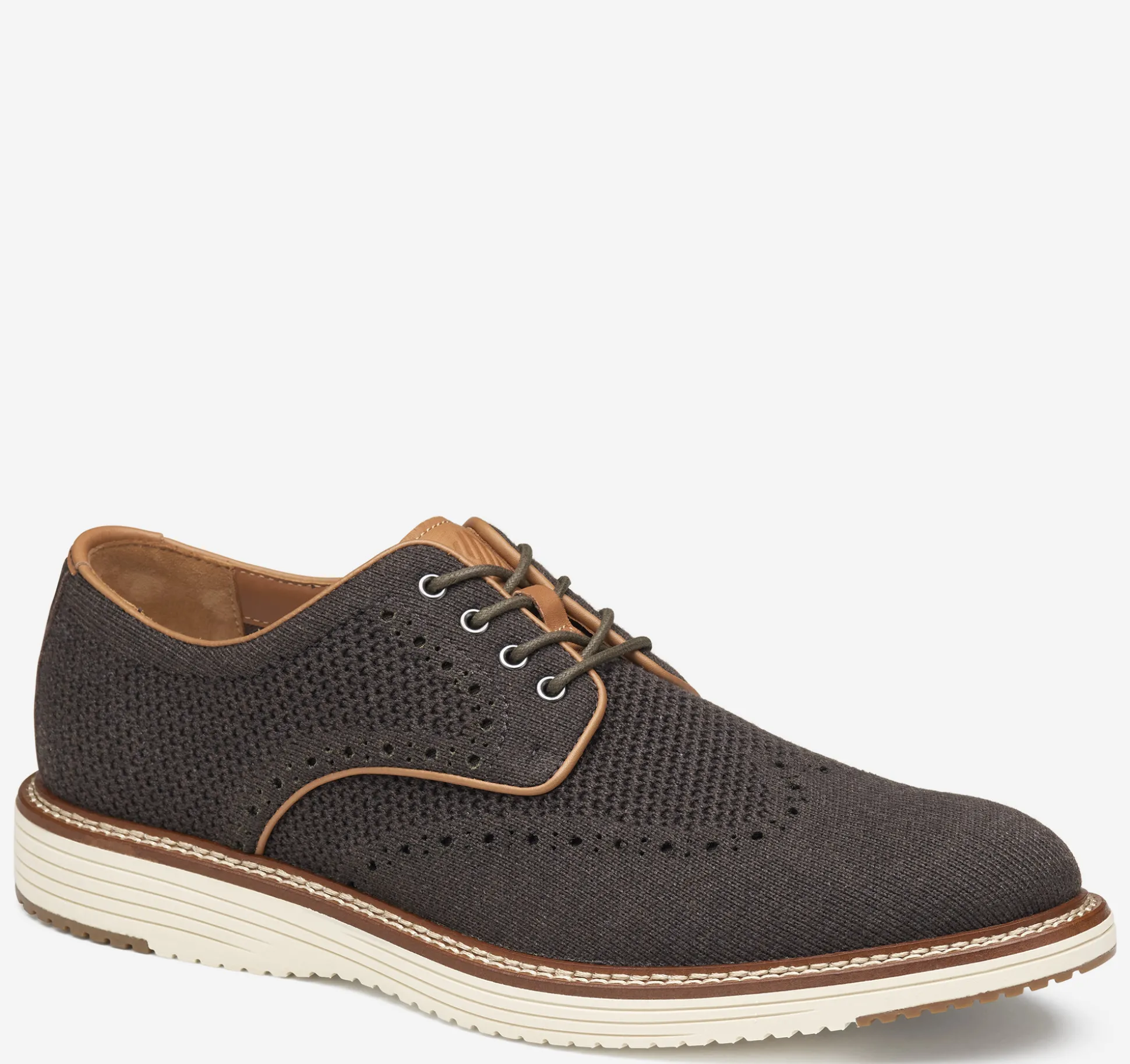 Lace-ups^Johnston & Murphy Upton Knit Wingtip BrownHeatheredKnit