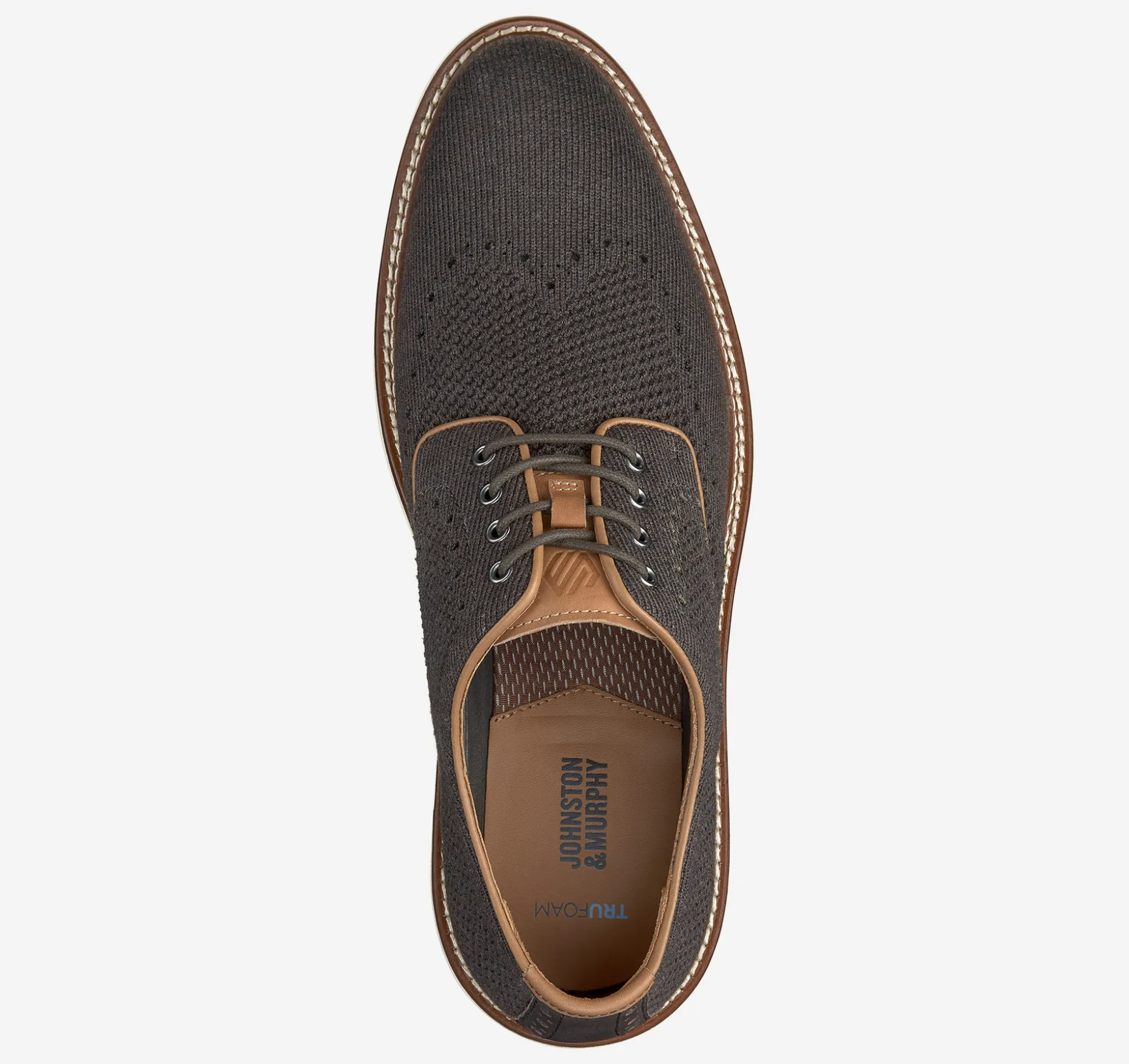 Lace-ups^Johnston & Murphy Upton Knit Wingtip BrownHeatheredKnit