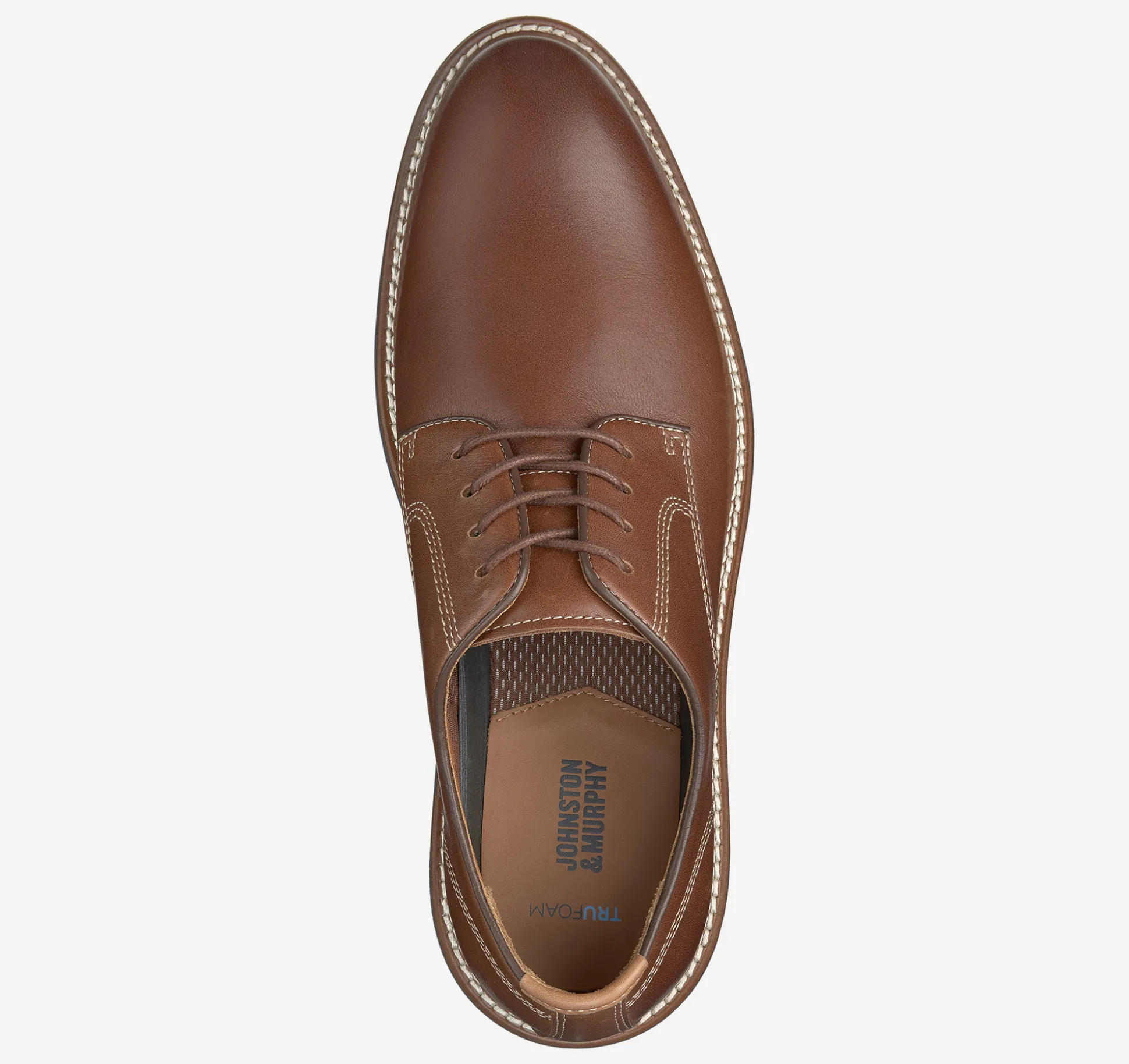 Lace-ups^Johnston & Murphy Upton Plain Toe TanFullGrain/BlueSole