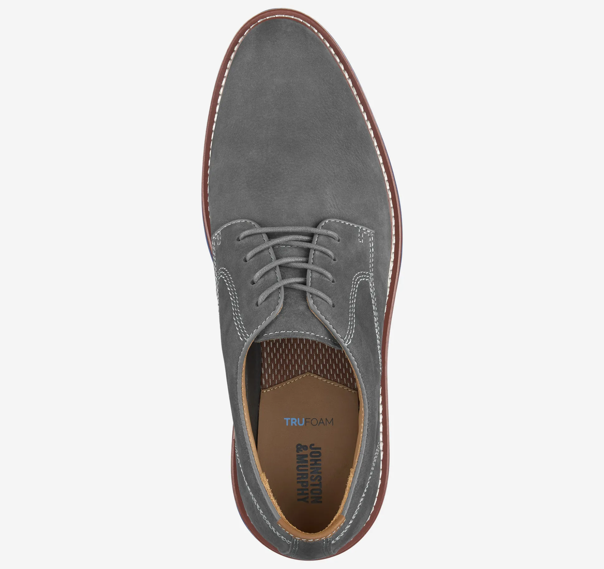 New Arrivals | Lace-ups^Johnston & Murphy Upton Plain Toe GrayNubuck