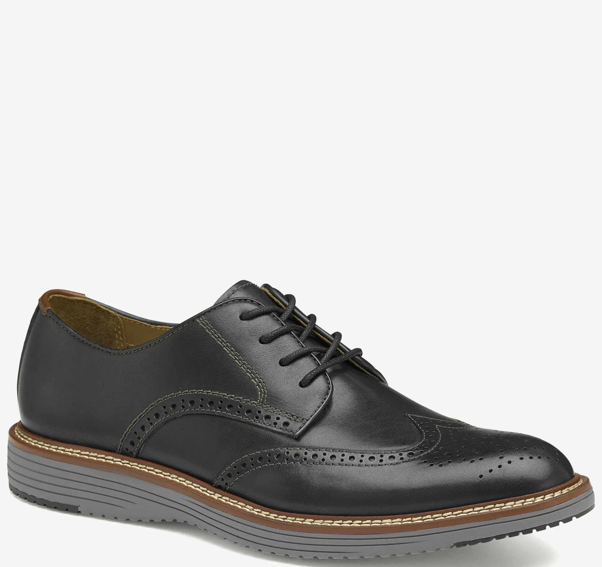 Lace-ups^Johnston & Murphy Upton Wingtip BlackFullGrain