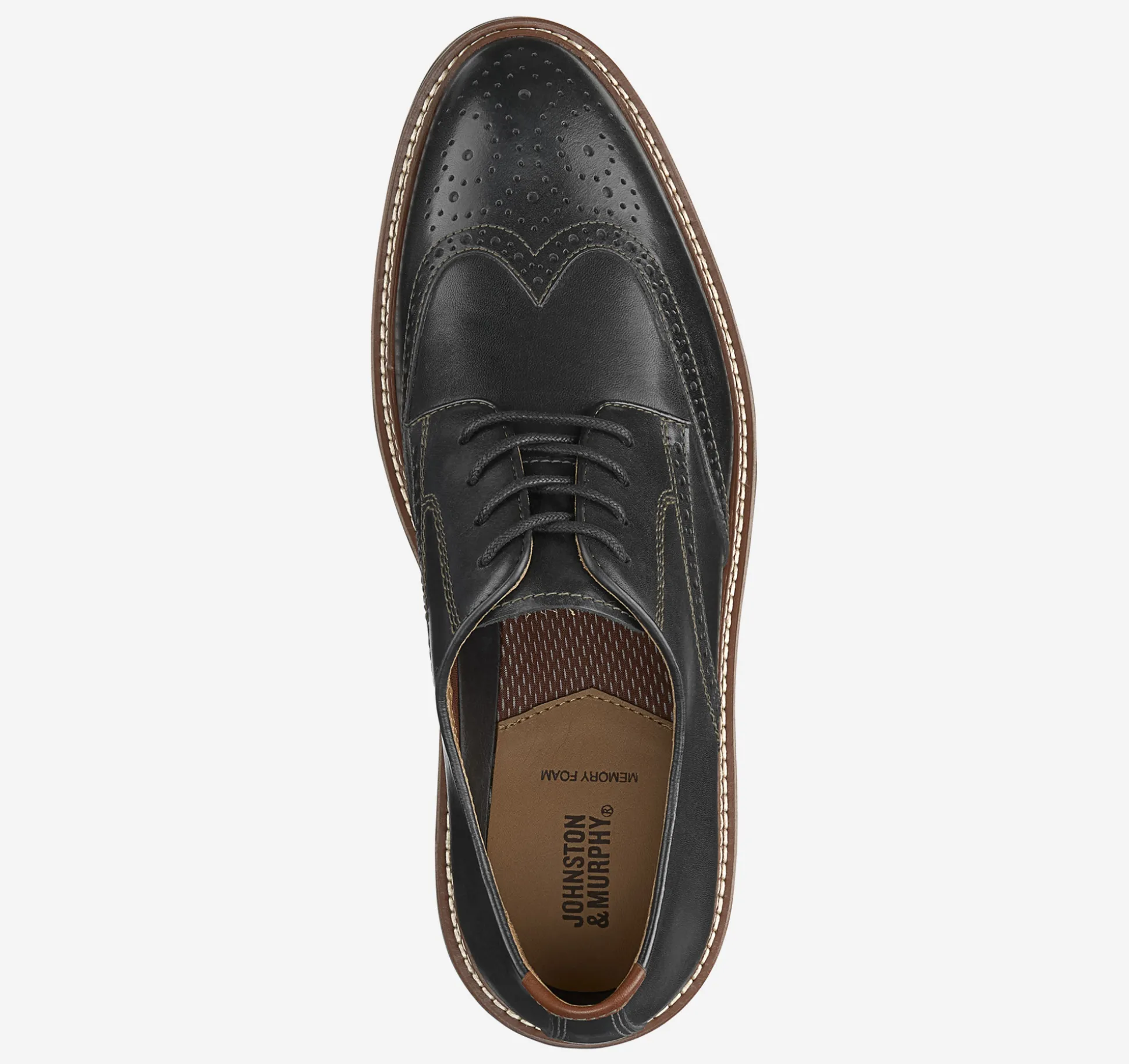 Lace-ups^Johnston & Murphy Upton Wingtip BlackFullGrain