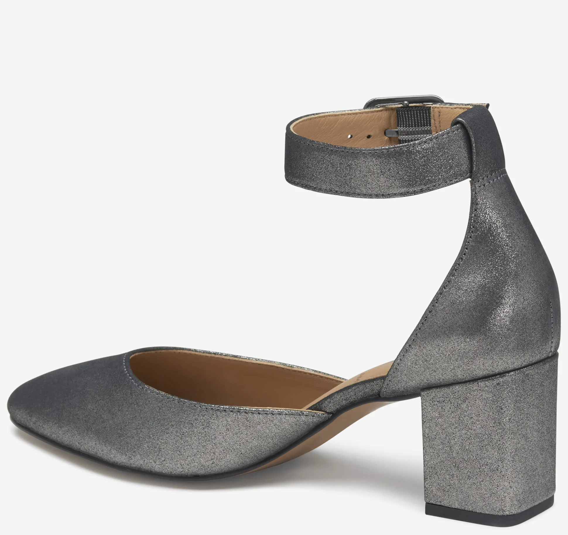 Heels & Platform Wedges^Johnston & Murphy Vicki Ankle Strap PewterMetallicKidSuede