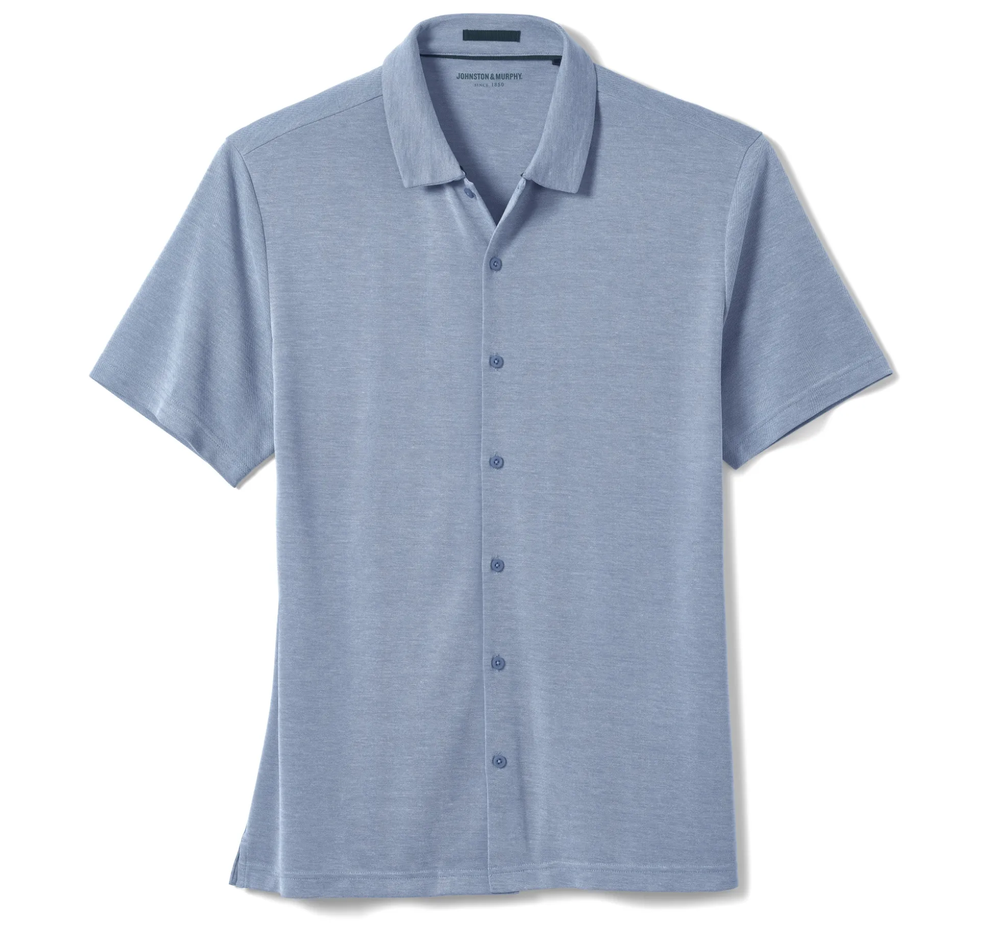 New Arrivals | Short-sleeve Shirts^Johnston & Murphy Vintage Birdseye Button-Front Shirt Blue