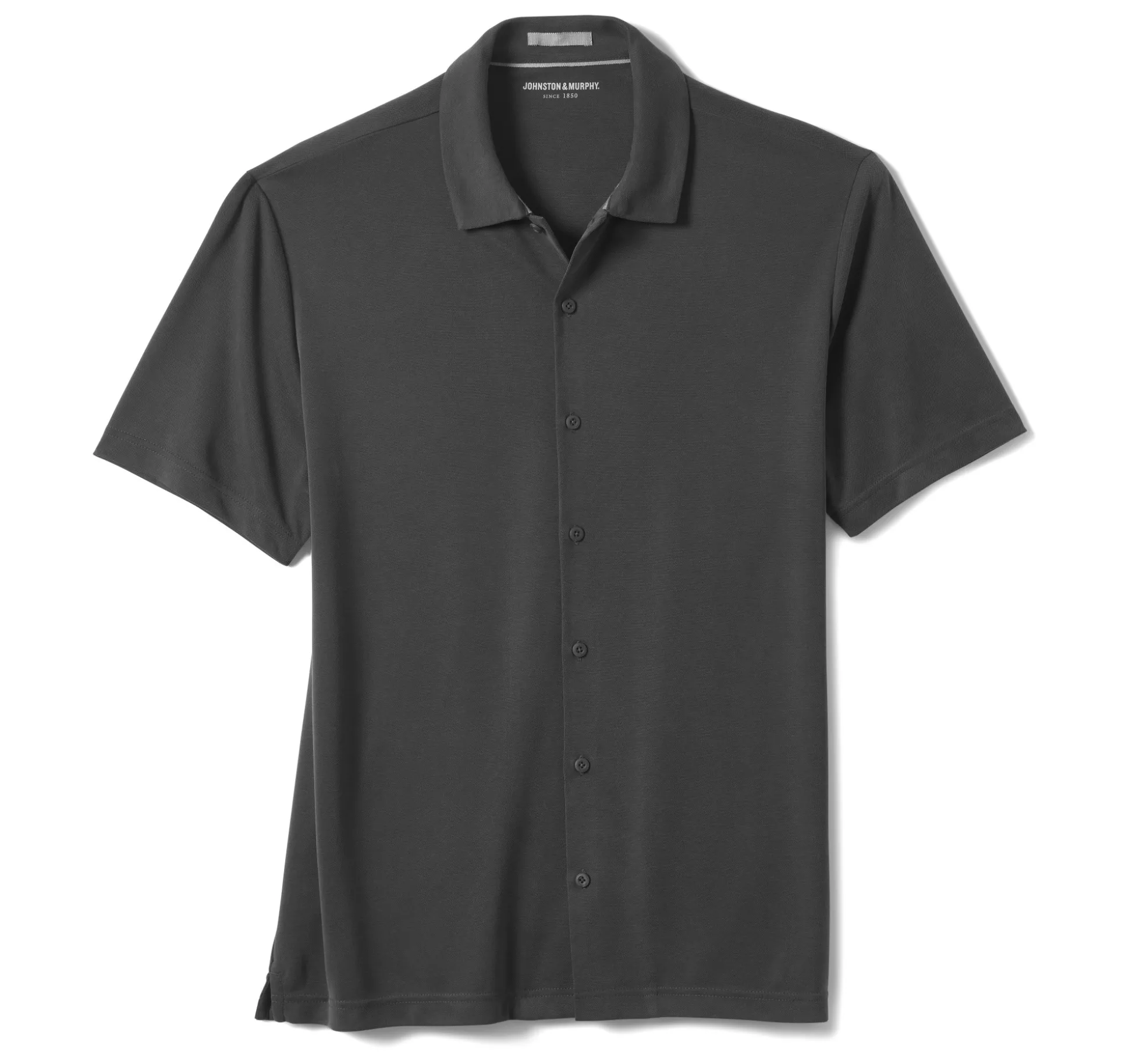 Short-sleeve Shirts^Johnston & Murphy Vintage Birdseye Button-Front Shirt Black
