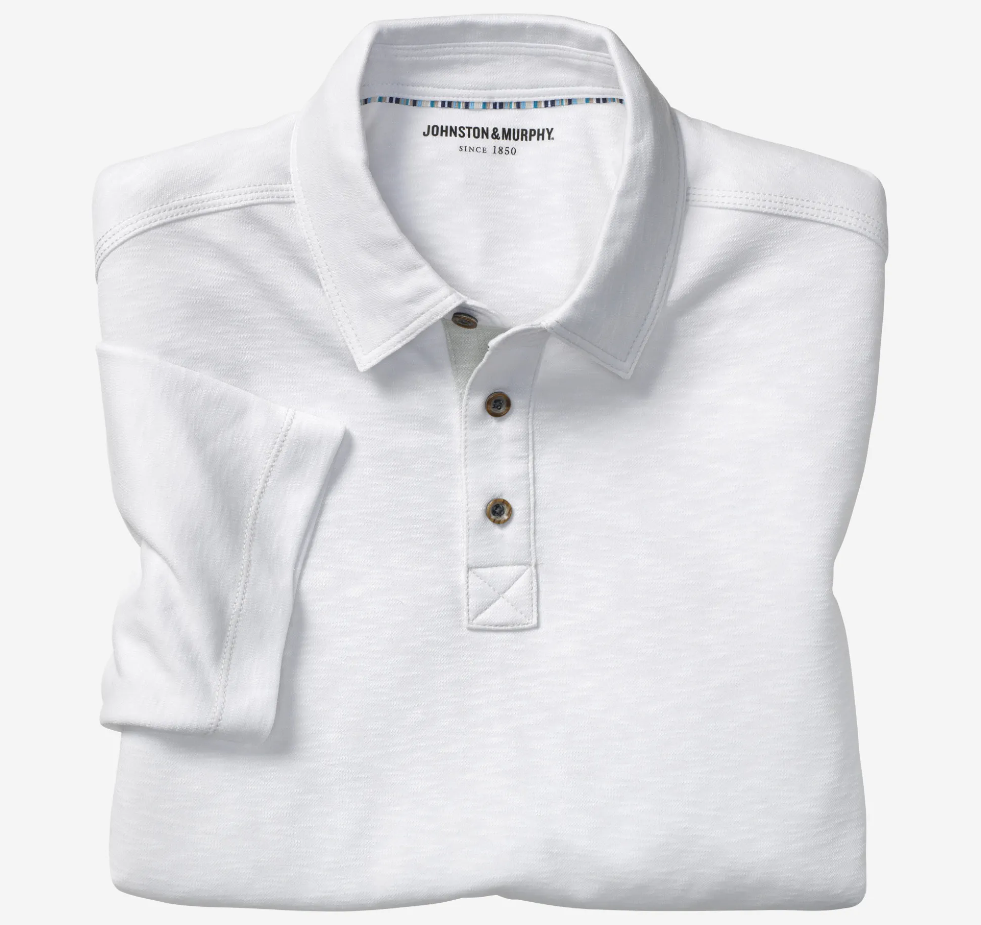 Polos & Tees^Johnston & Murphy Vintage Slub Polo White