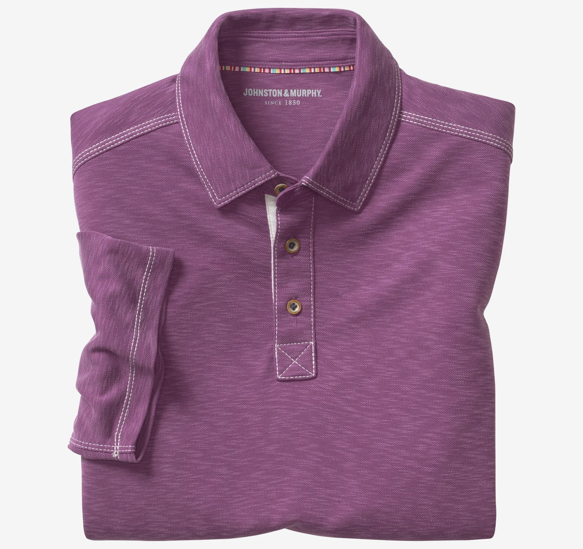 Polos & Tees^Johnston & Murphy Vintage Slub Polo Wine