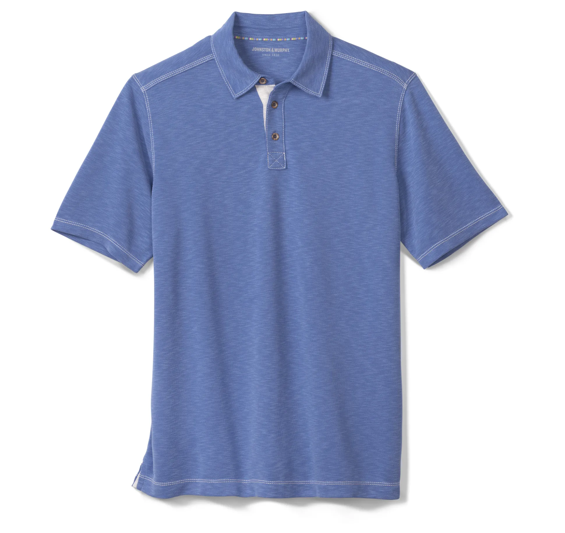 Polos & Tees^Johnston & Murphy Vintage Slub Polo Royal
