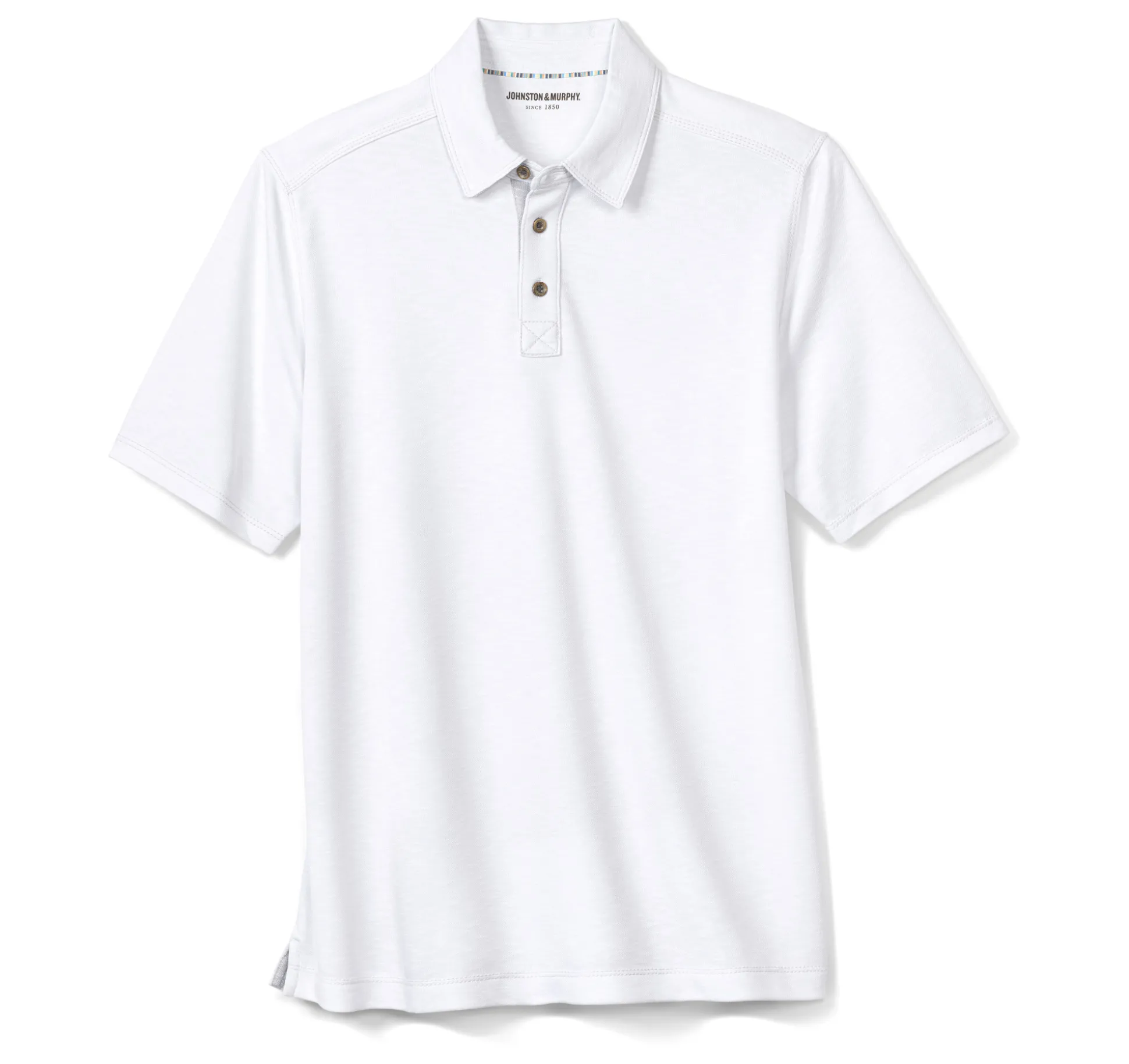 Polos & Tees^Johnston & Murphy Vintage Slub Polo White