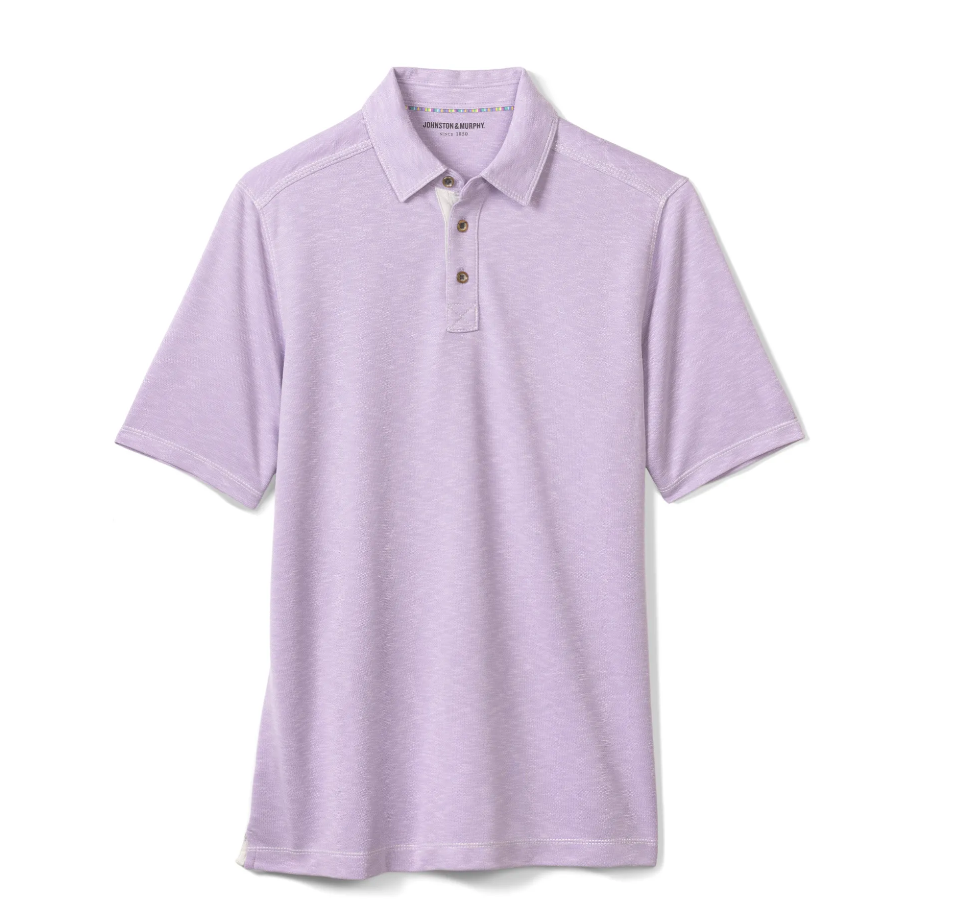 Polos & Tees^Johnston & Murphy Vintage Slub Polo Lavender