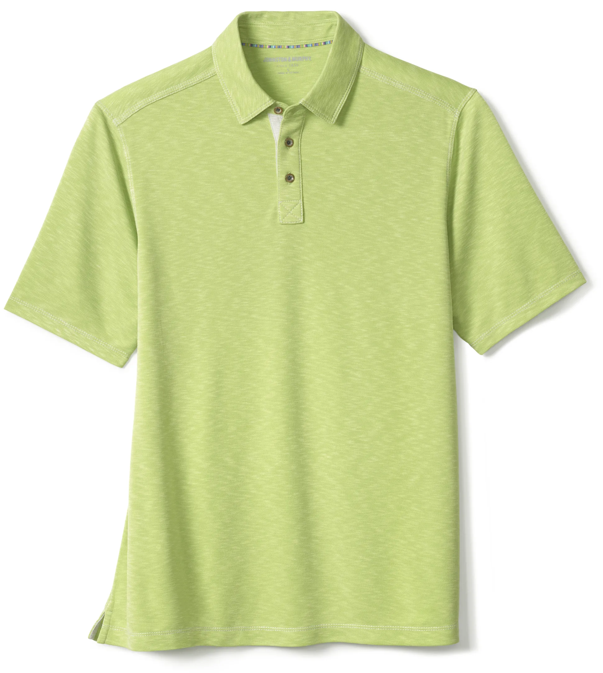 Polos & Tees^Johnston & Murphy Vintage Slub Polo Lime