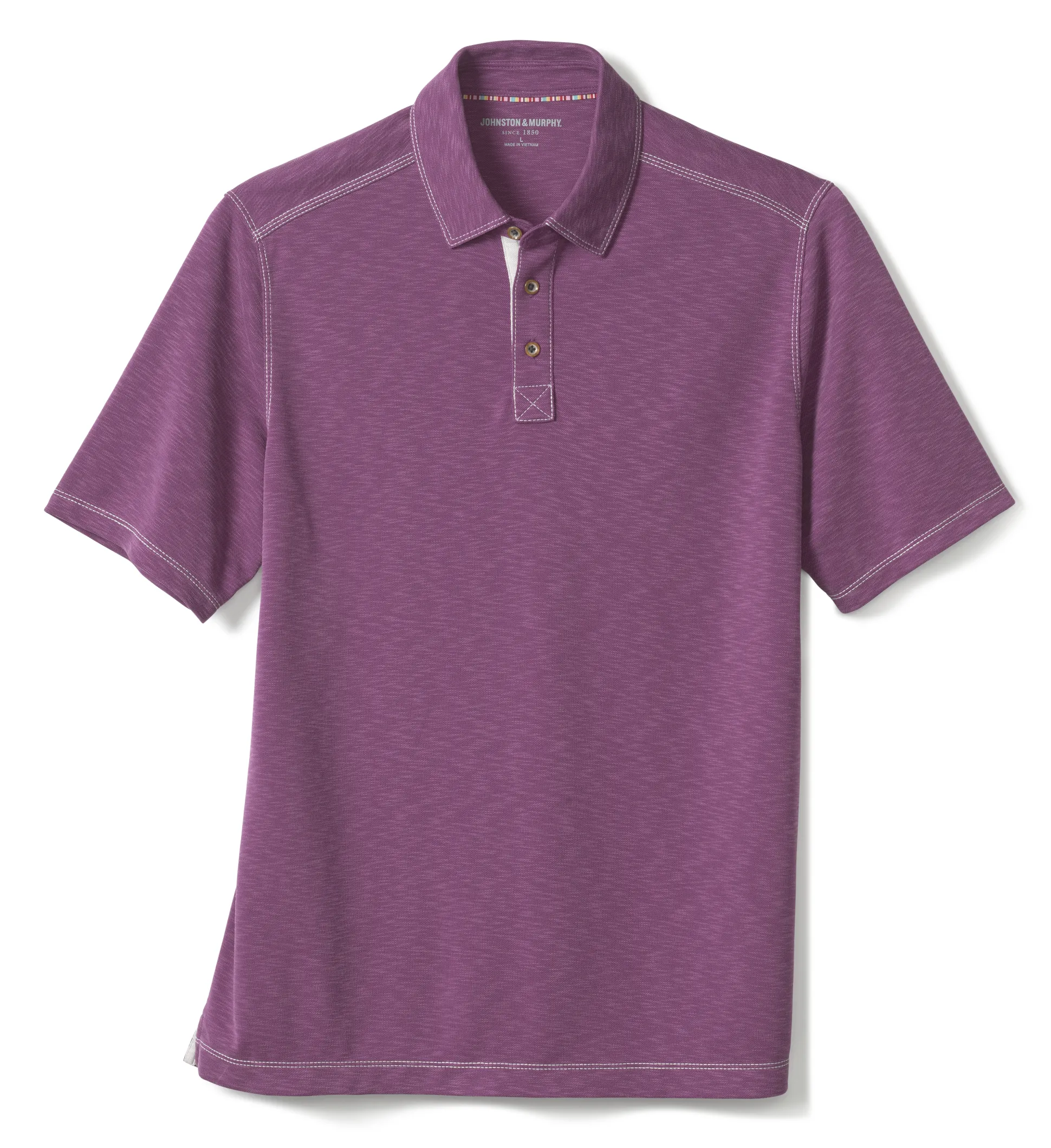 Polos & Tees^Johnston & Murphy Vintage Slub Polo Wine
