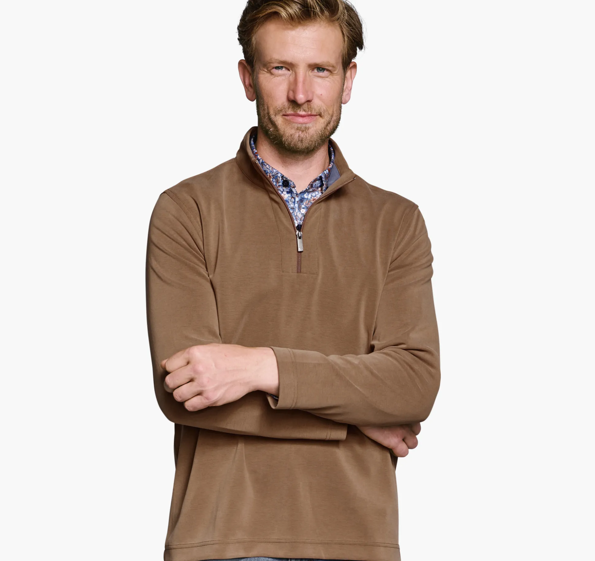 Sweaters & Knits^Johnston & Murphy Vintage Washed Quarter-Zip Rust