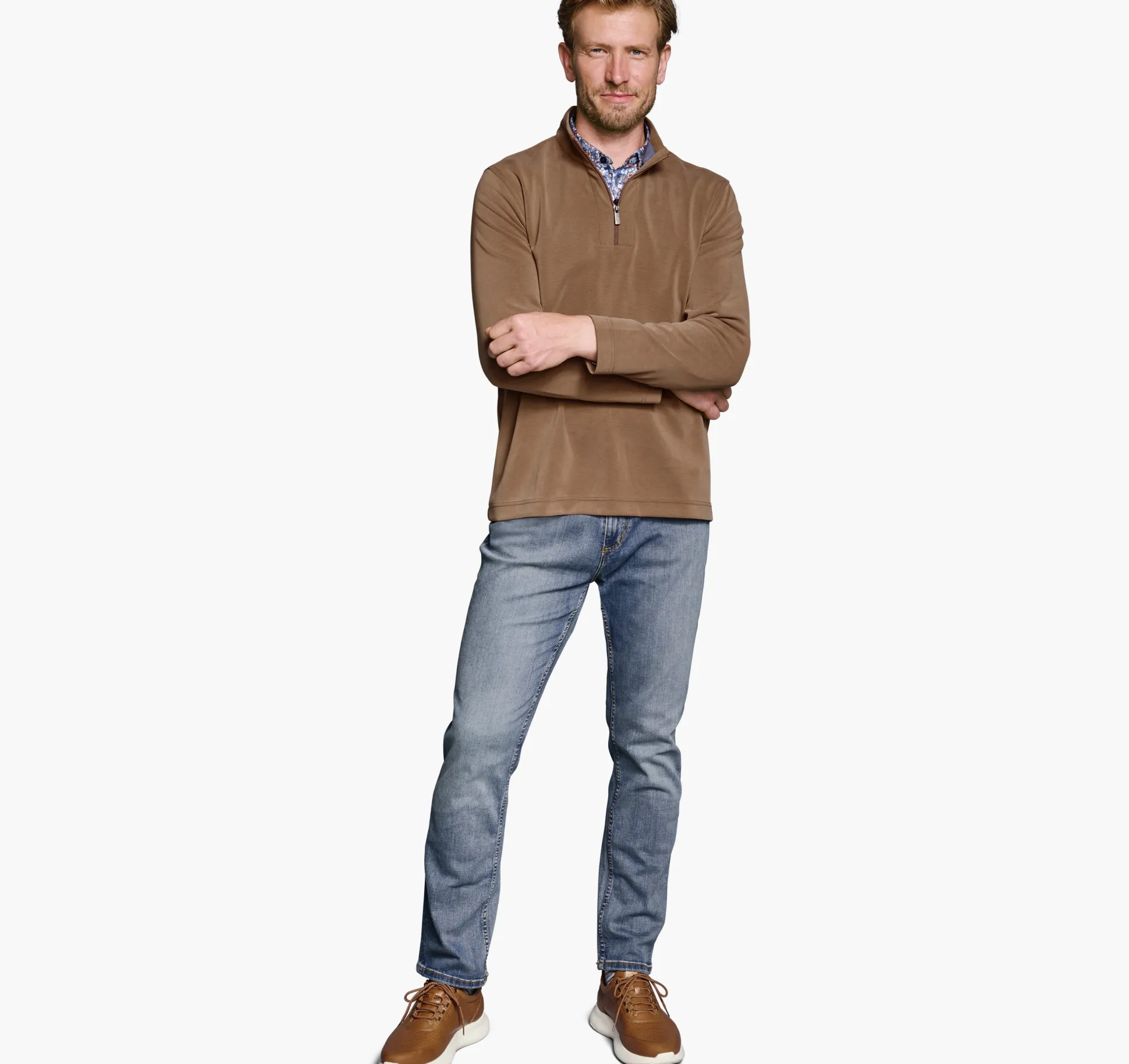 Sweaters & Knits^Johnston & Murphy Vintage Washed Quarter-Zip Rust
