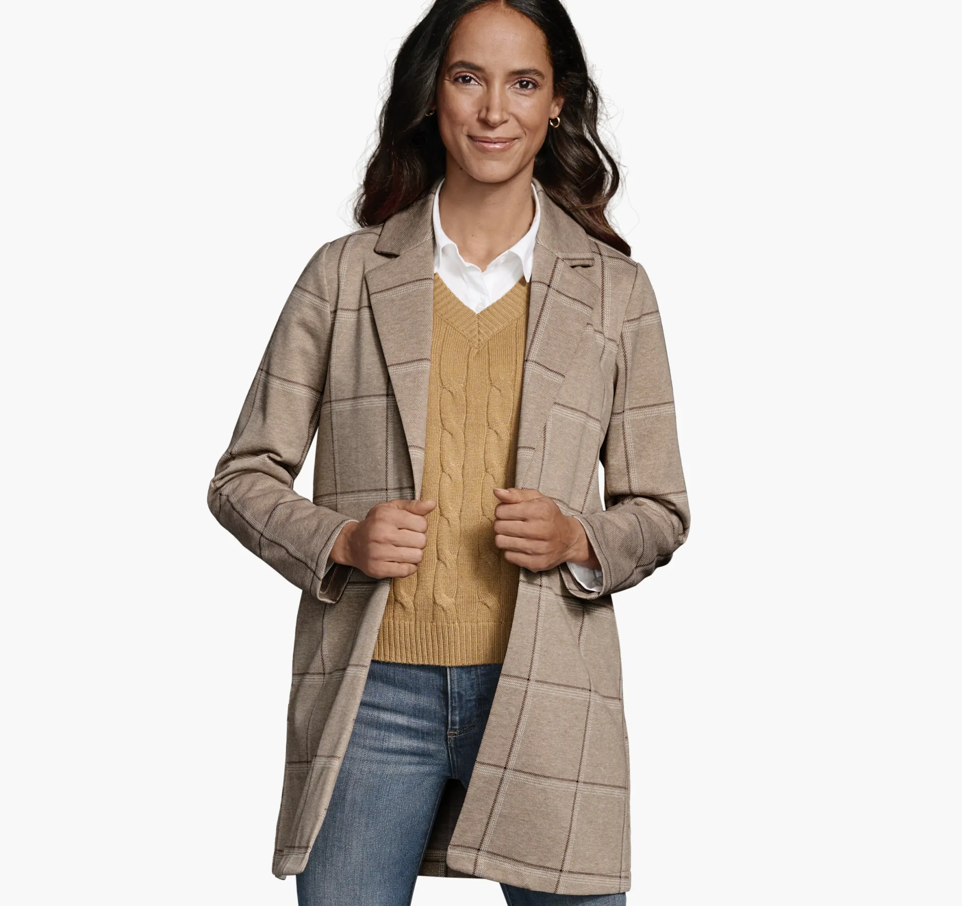 Shirts, Sweaters & Blazers^Johnston & Murphy Windowpane Knit Blazer Tan