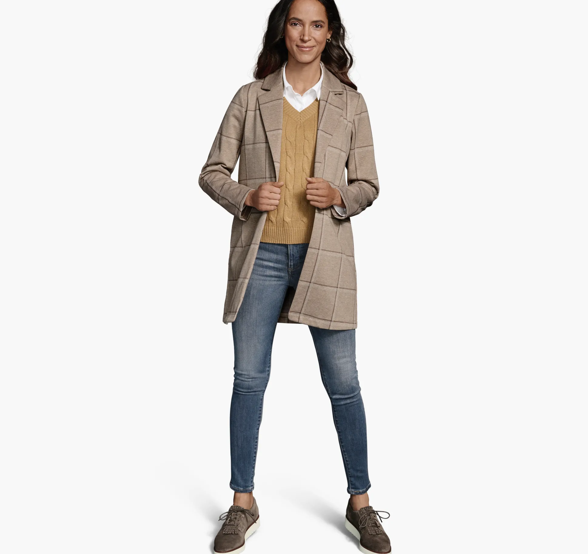Shirts, Sweaters & Blazers^Johnston & Murphy Windowpane Knit Blazer Tan