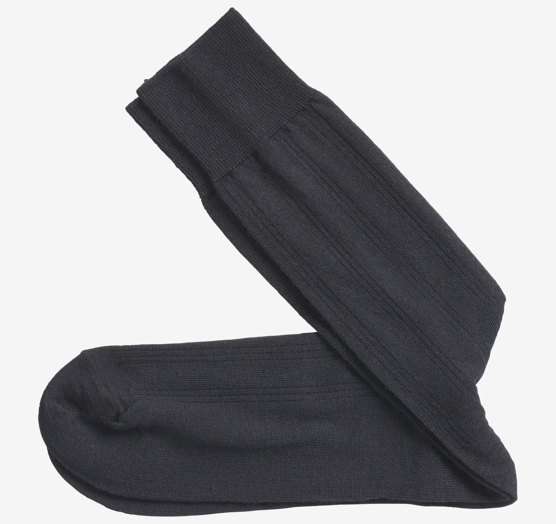Socks^Johnston & Murphy Wool Ribbed Socks Navy