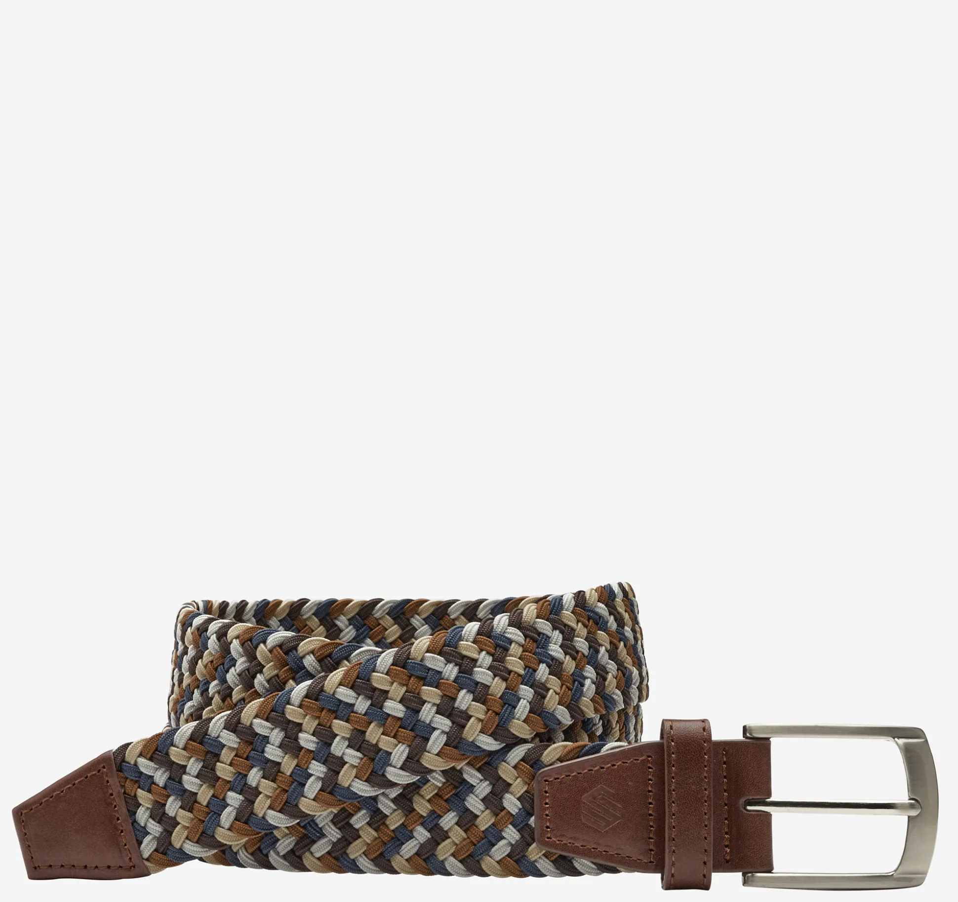 Belts^Johnston & Murphy Woven Stretch-Knit Belt BrownMulti