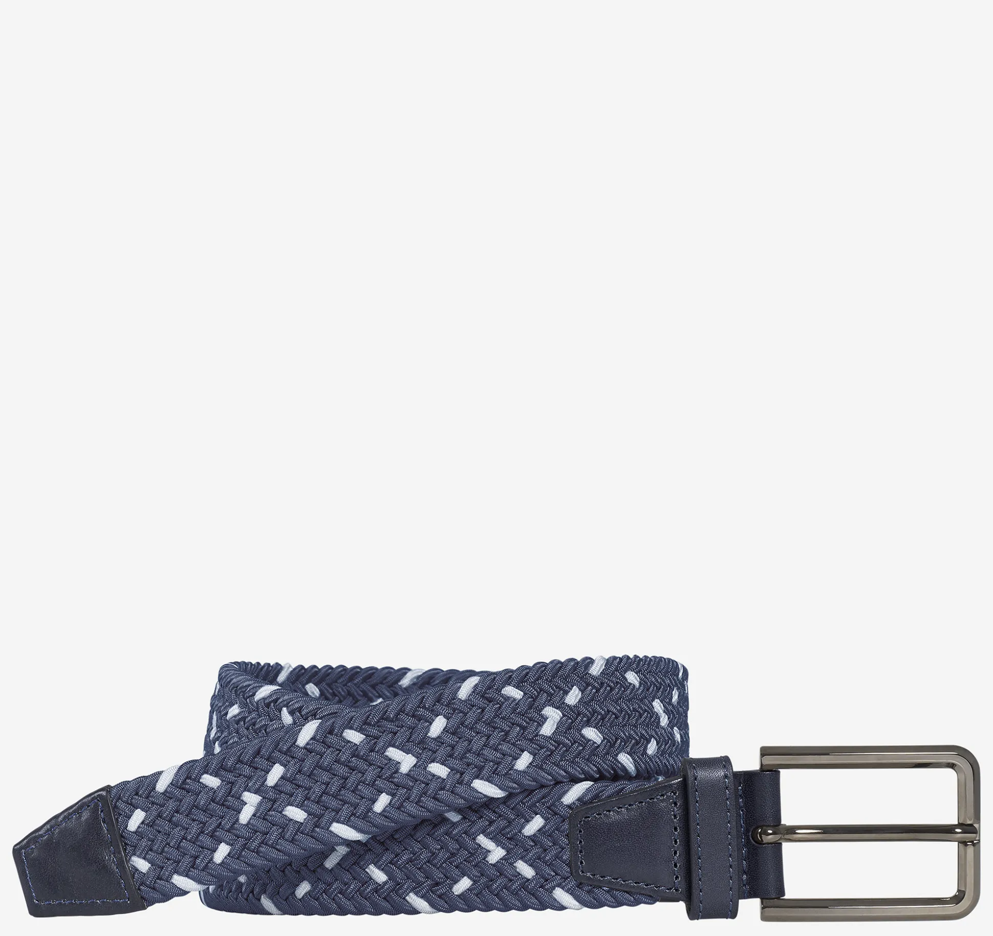 Belts^Johnston & Murphy Woven Stretch-Knit Belt Navy/White