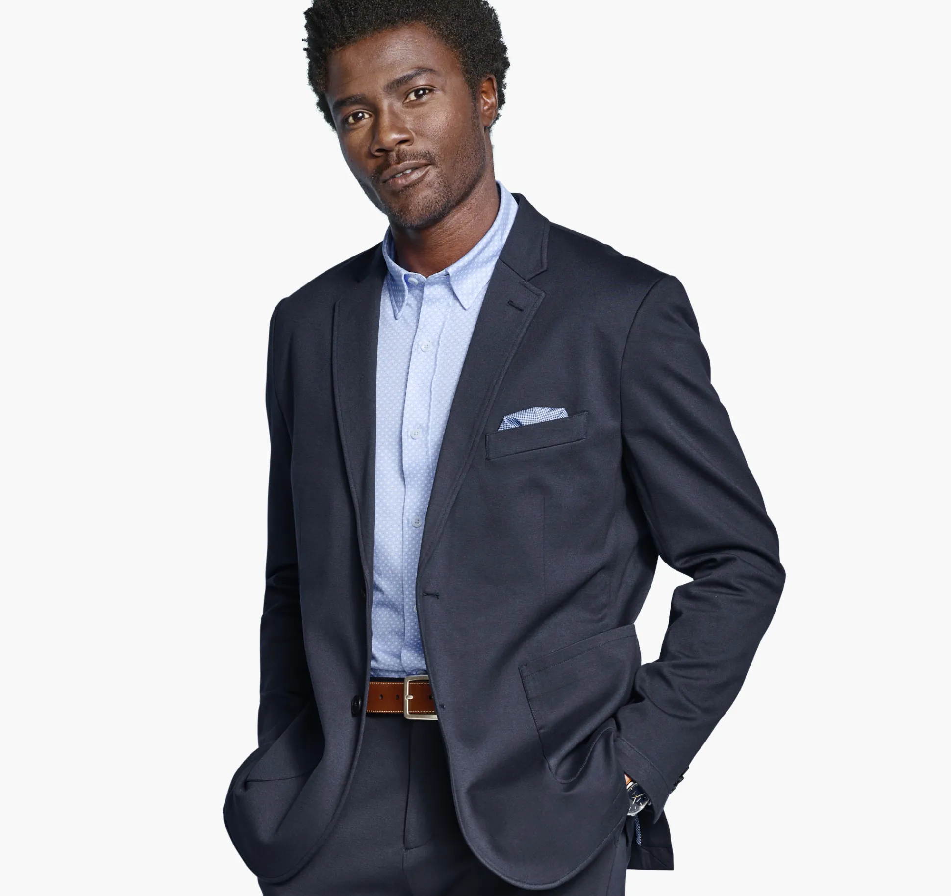 Blazers^Johnston & Murphy XC Flex® Knit Blazer NavySolid