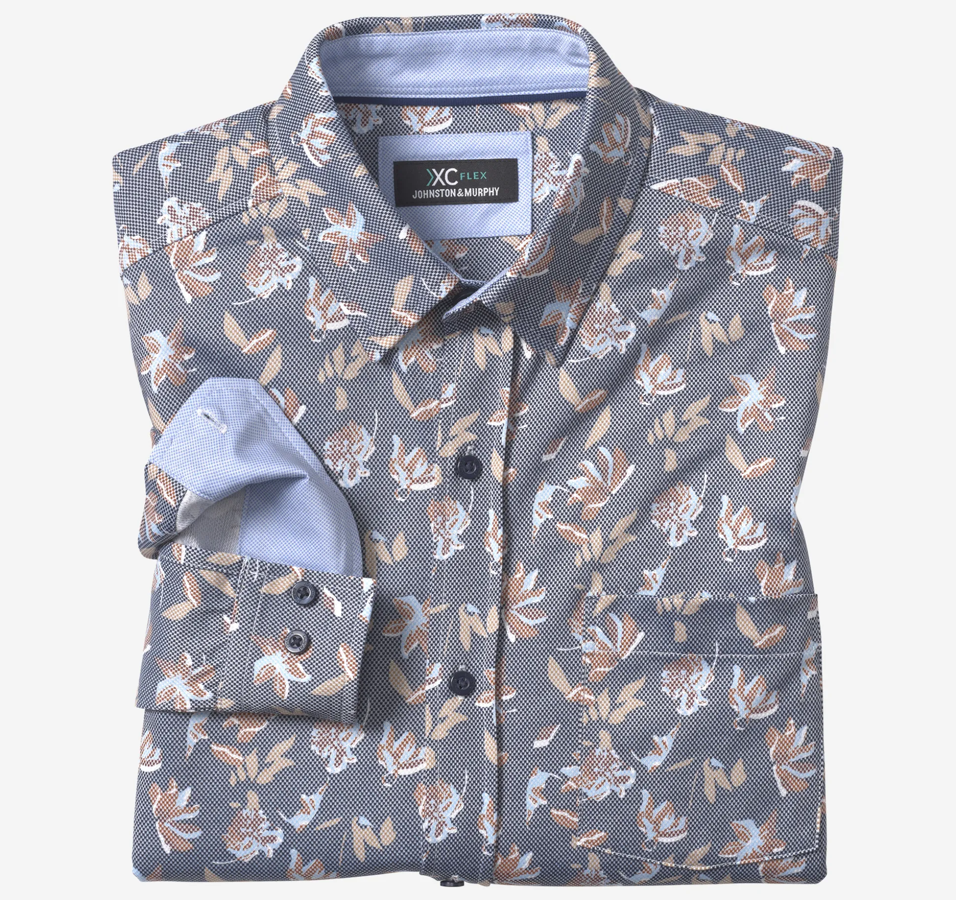 Shirts^Johnston & Murphy XC Flex® Stretch Long-Sleeve Shirt NavyBirdseyeFloral