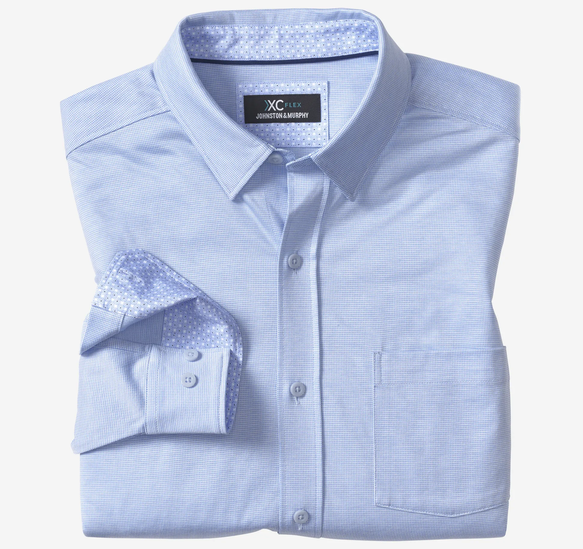 Shirts^Johnston & Murphy XC Flex® Stretch Long-Sleeve Shirt BlueBirdseye