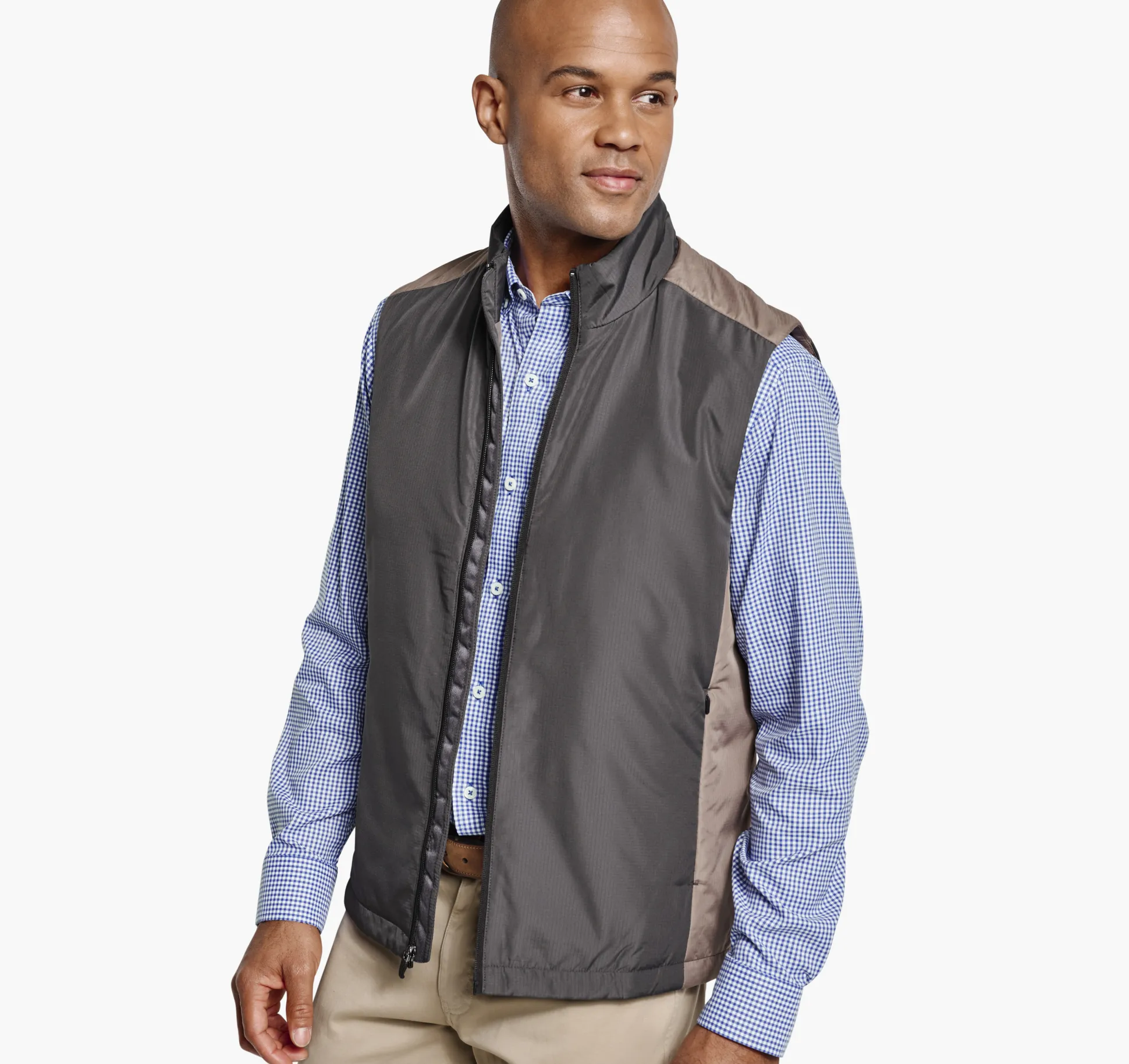 Coats, Jackets & Vests^Johnston & Murphy XC4® Colorblock Vest Taupe