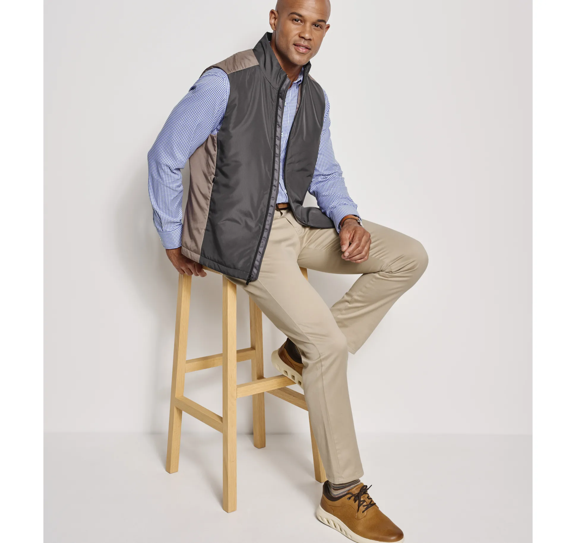 Coats, Jackets & Vests^Johnston & Murphy XC4® Colorblock Vest Taupe