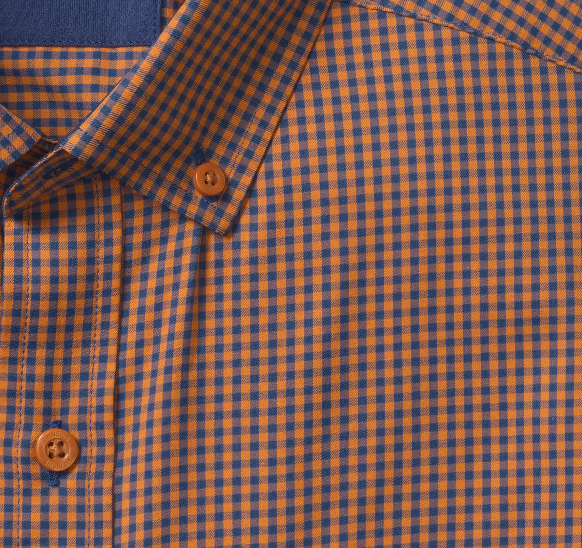 Shirts^Johnston & Murphy XC4® Long-Sleeve Stretch-Woven Shirt Rust/NavyGingham