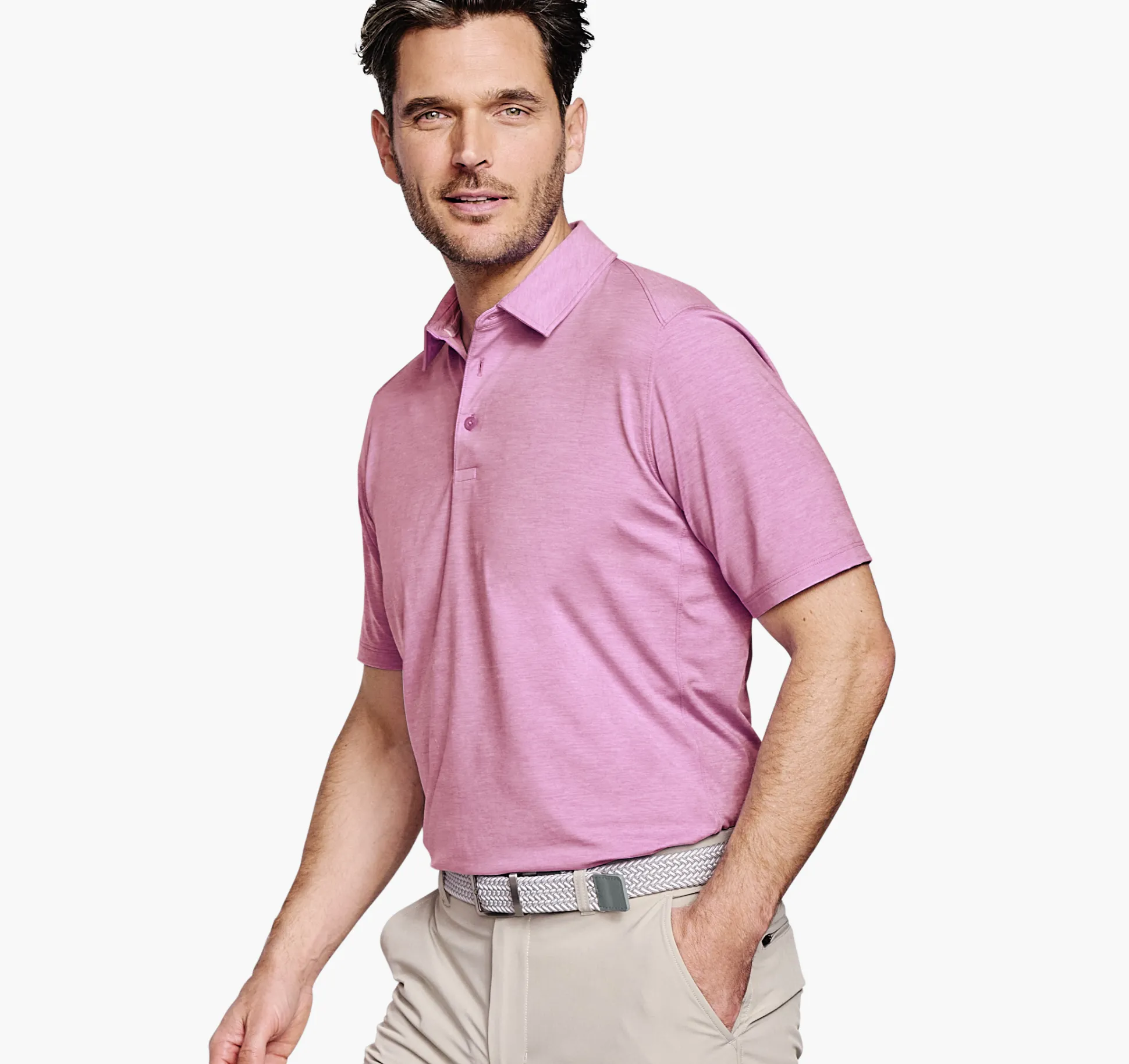 Golf^Johnston & Murphy XC4® Performance Polo Pink