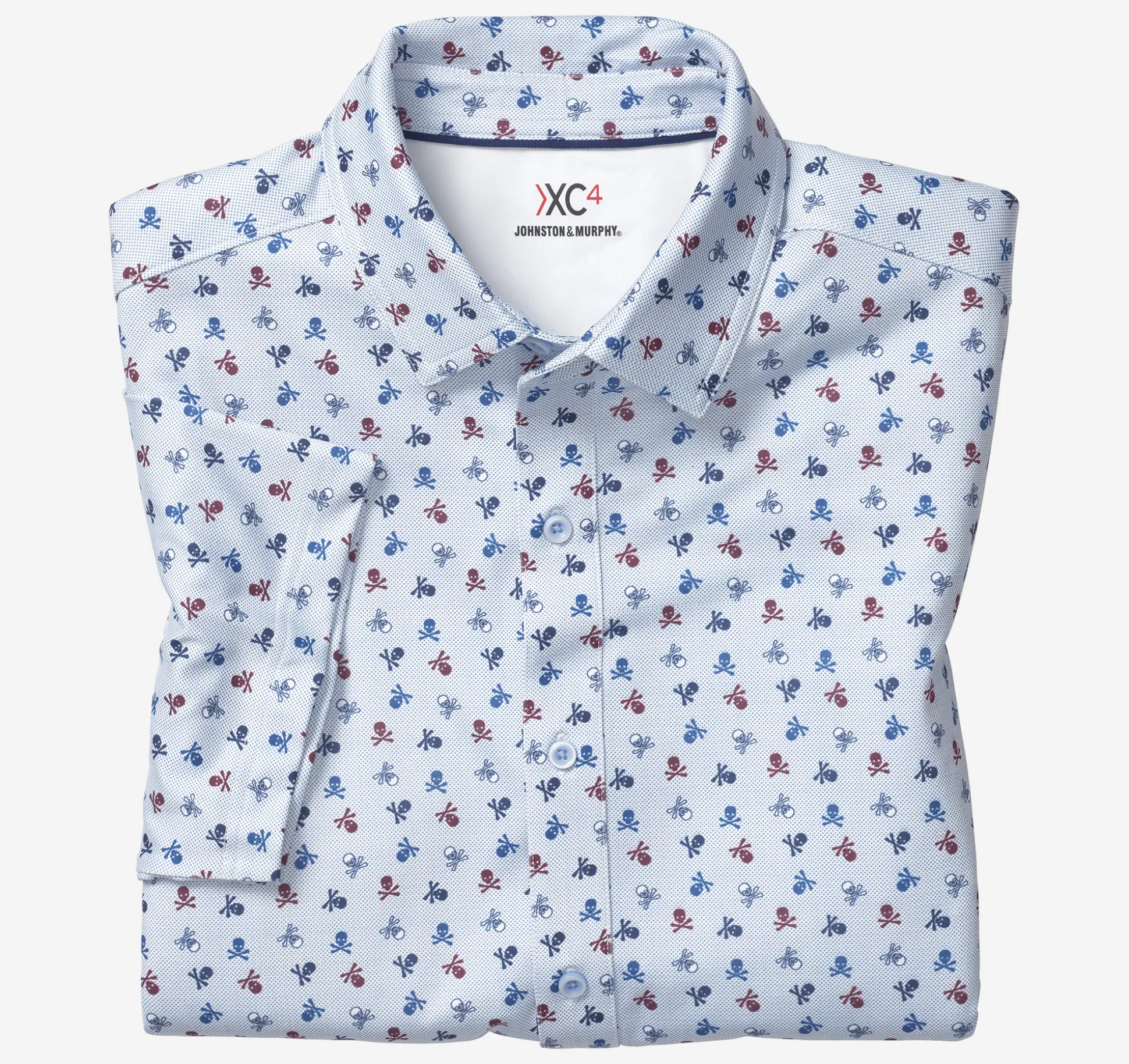 Short-sleeve Shirts^Johnston & Murphy XC4® Performance Shirt NavySkull