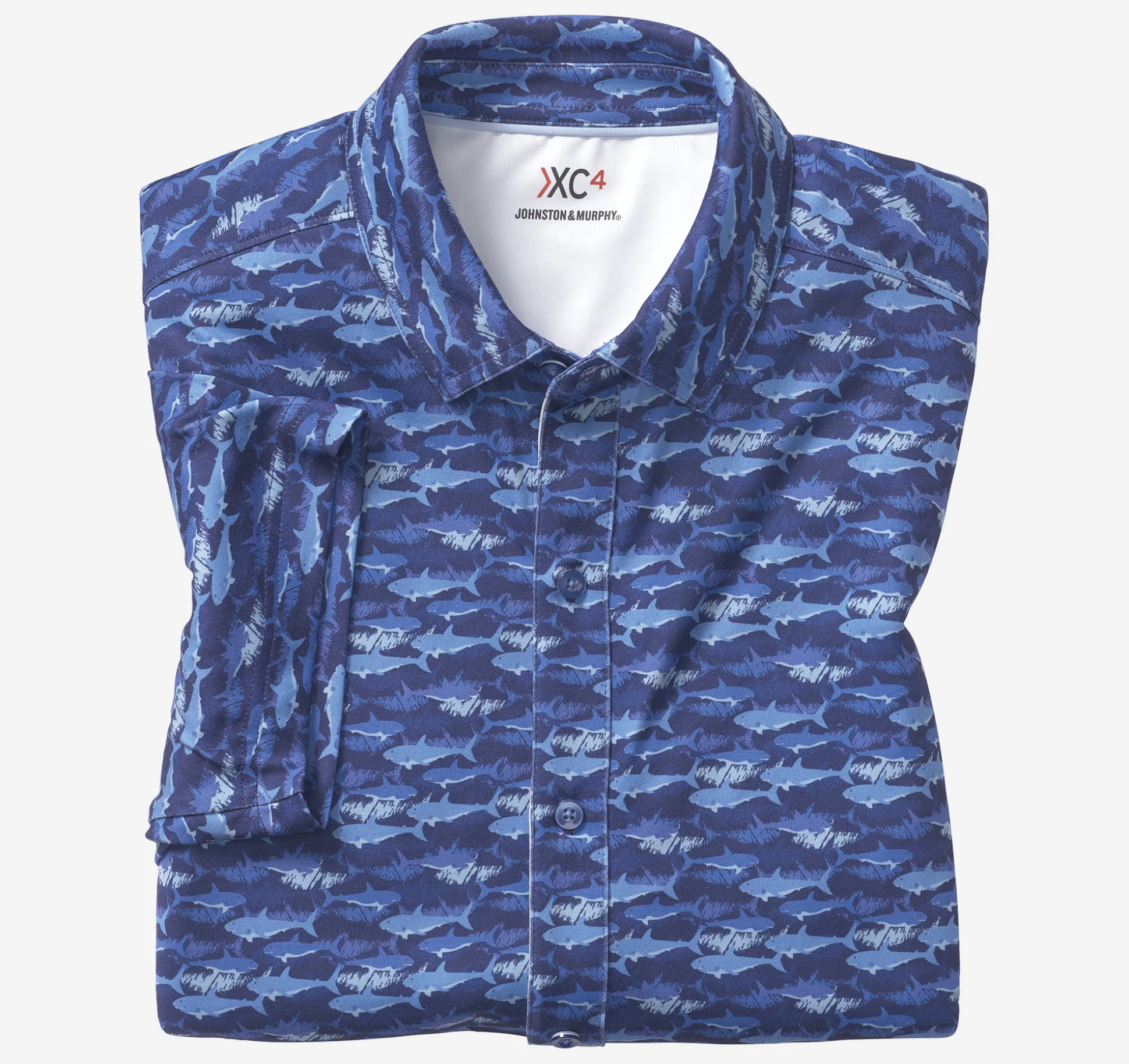 Short-sleeve Shirts^Johnston & Murphy XC4® Performance Shirt NavyShark